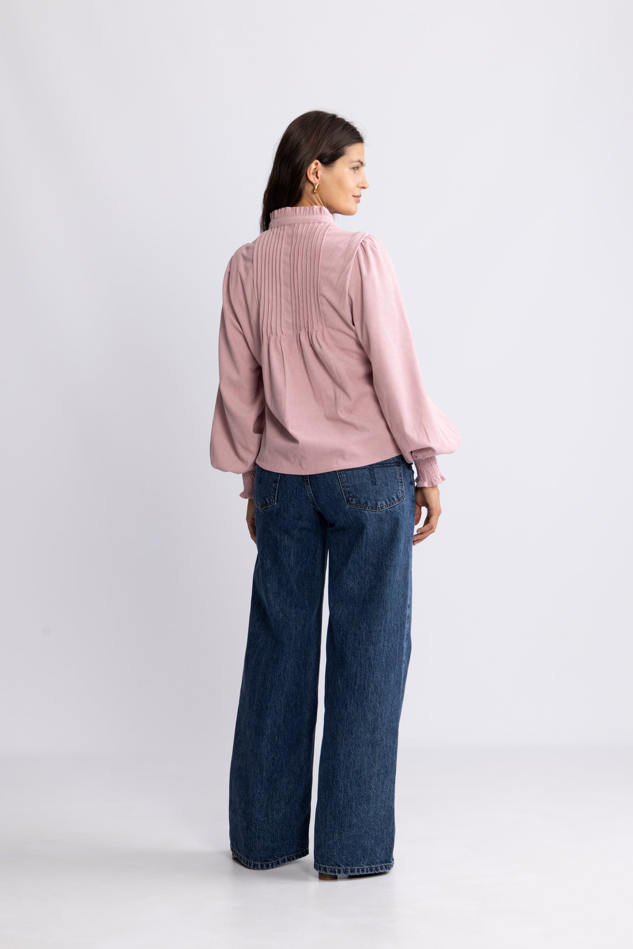 Emma Cord Blouse - Dusty Pink