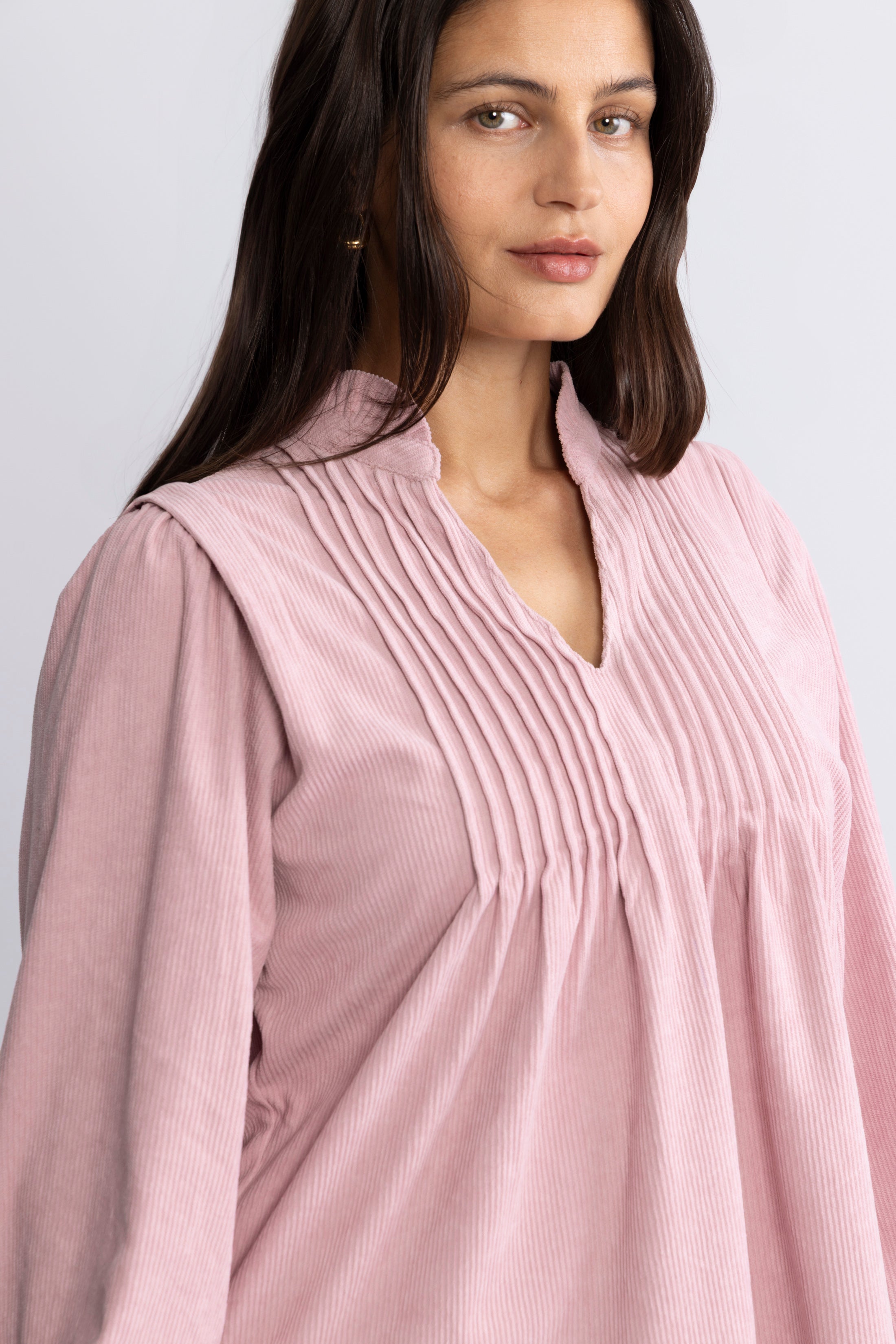 Emma Cord Blouse - Dusty Pink