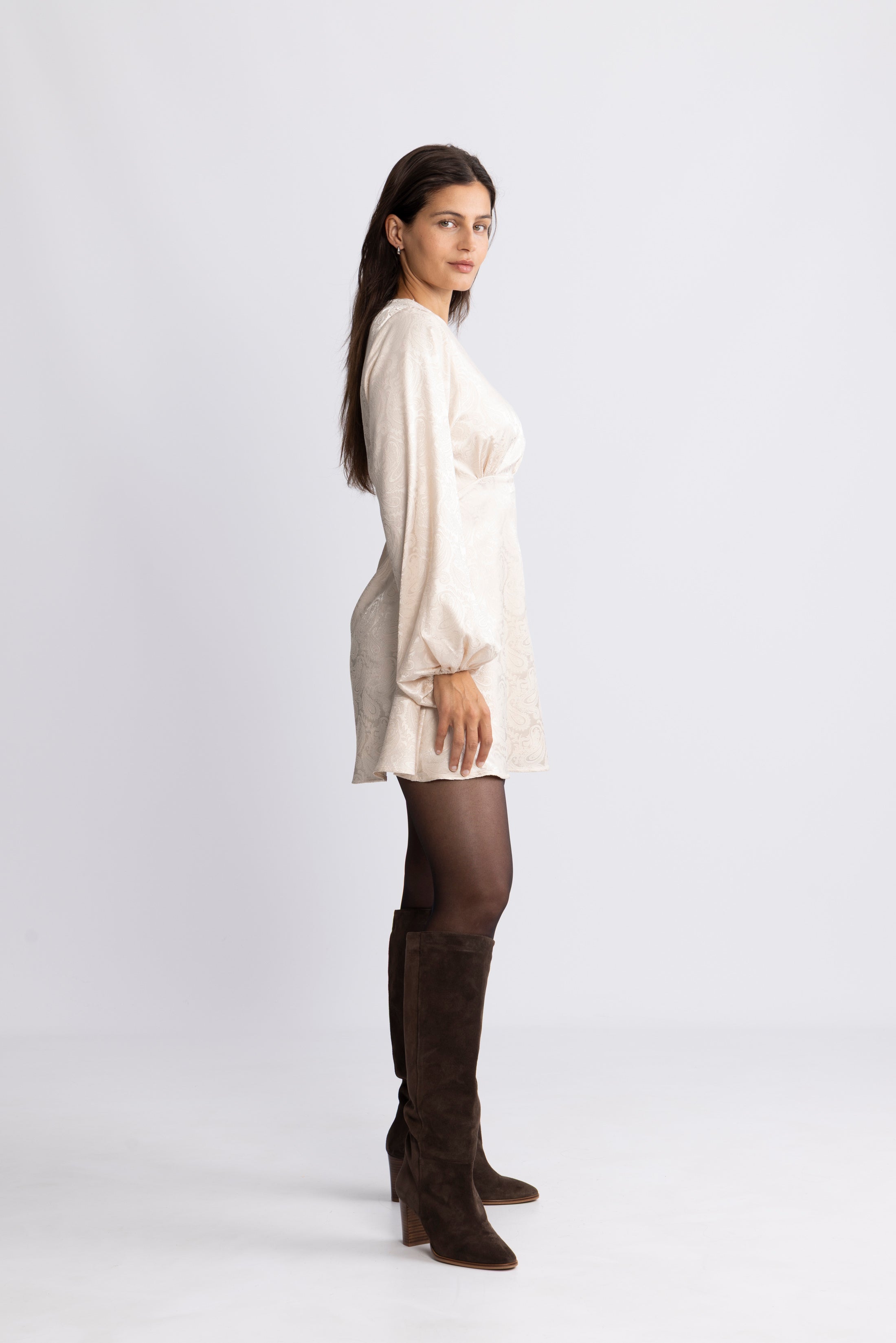 Edda Short Dress - Creme