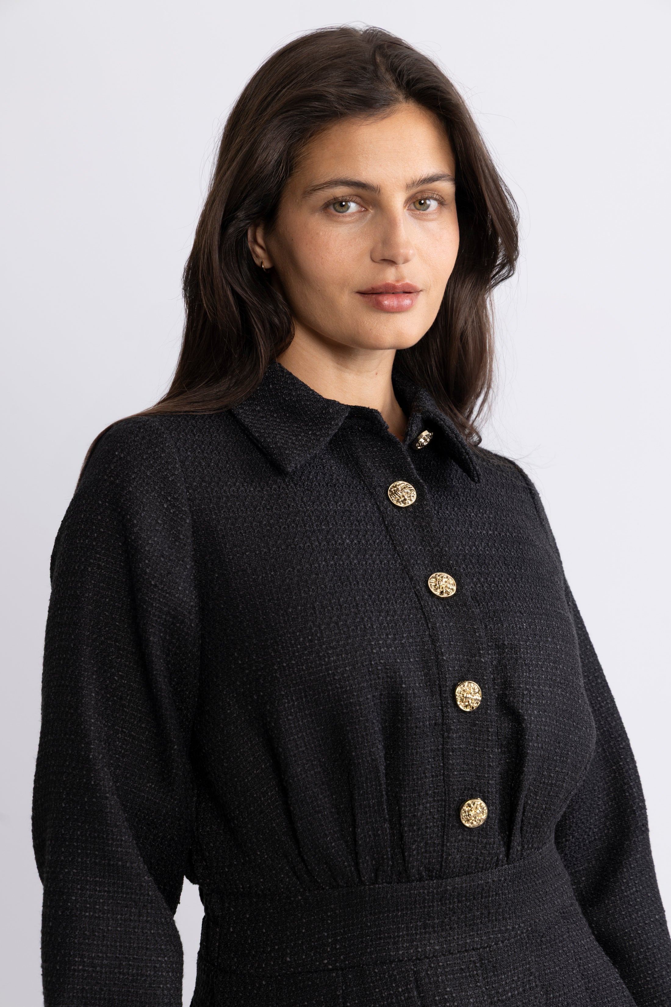 Vinda Boucle Dress - Black