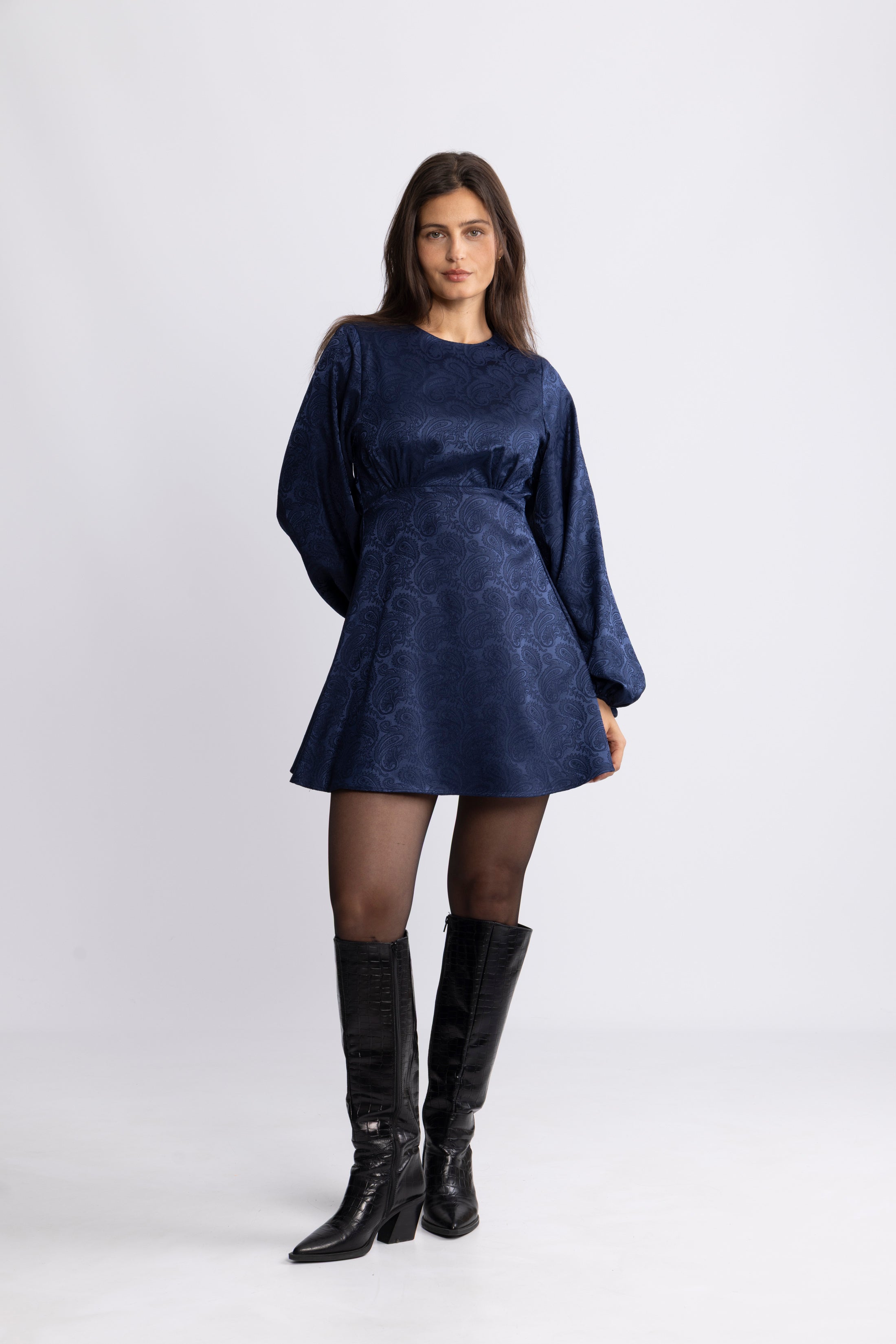 Edda Short Dress - Navy