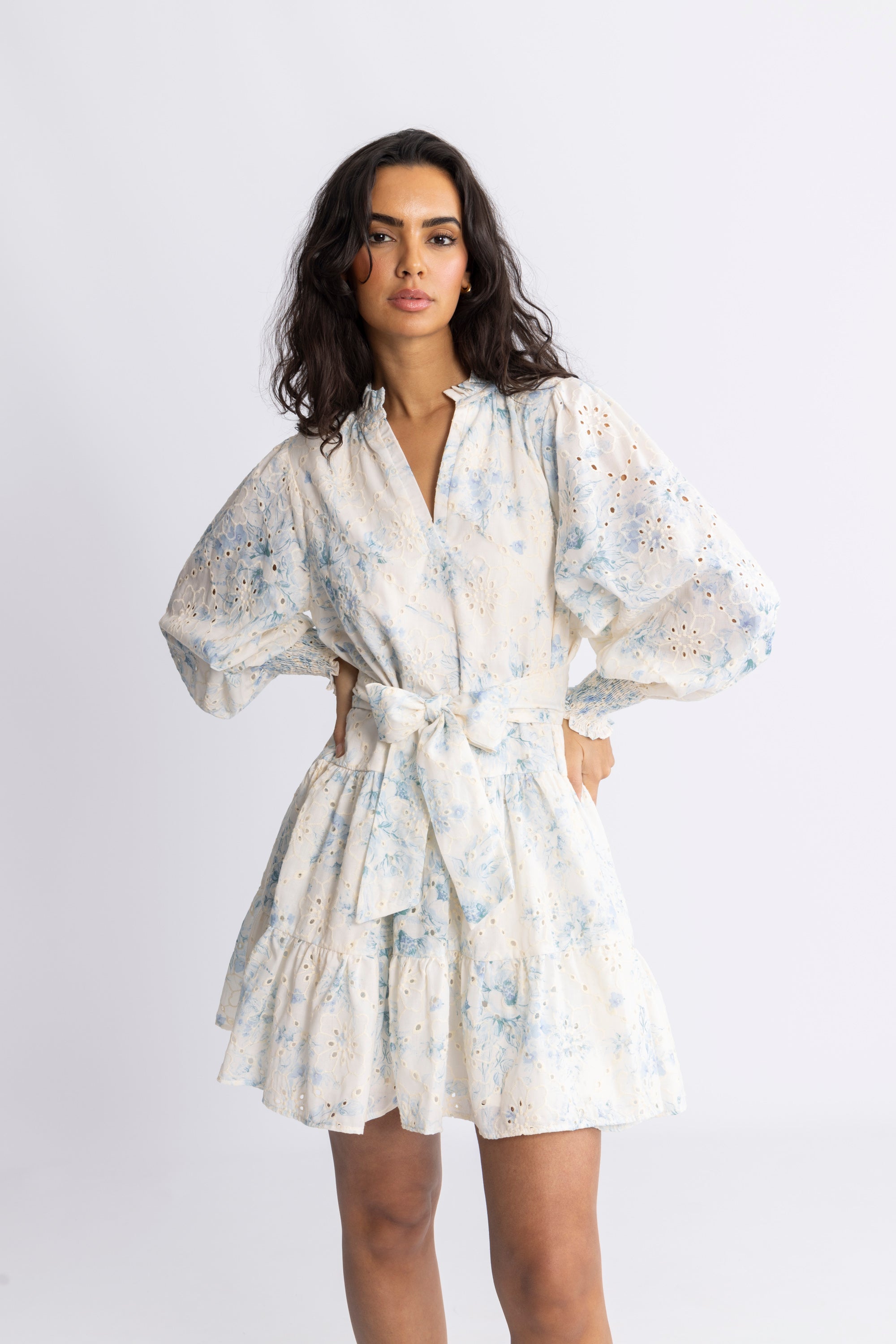 Delphine B Anglaise Dress - Blue