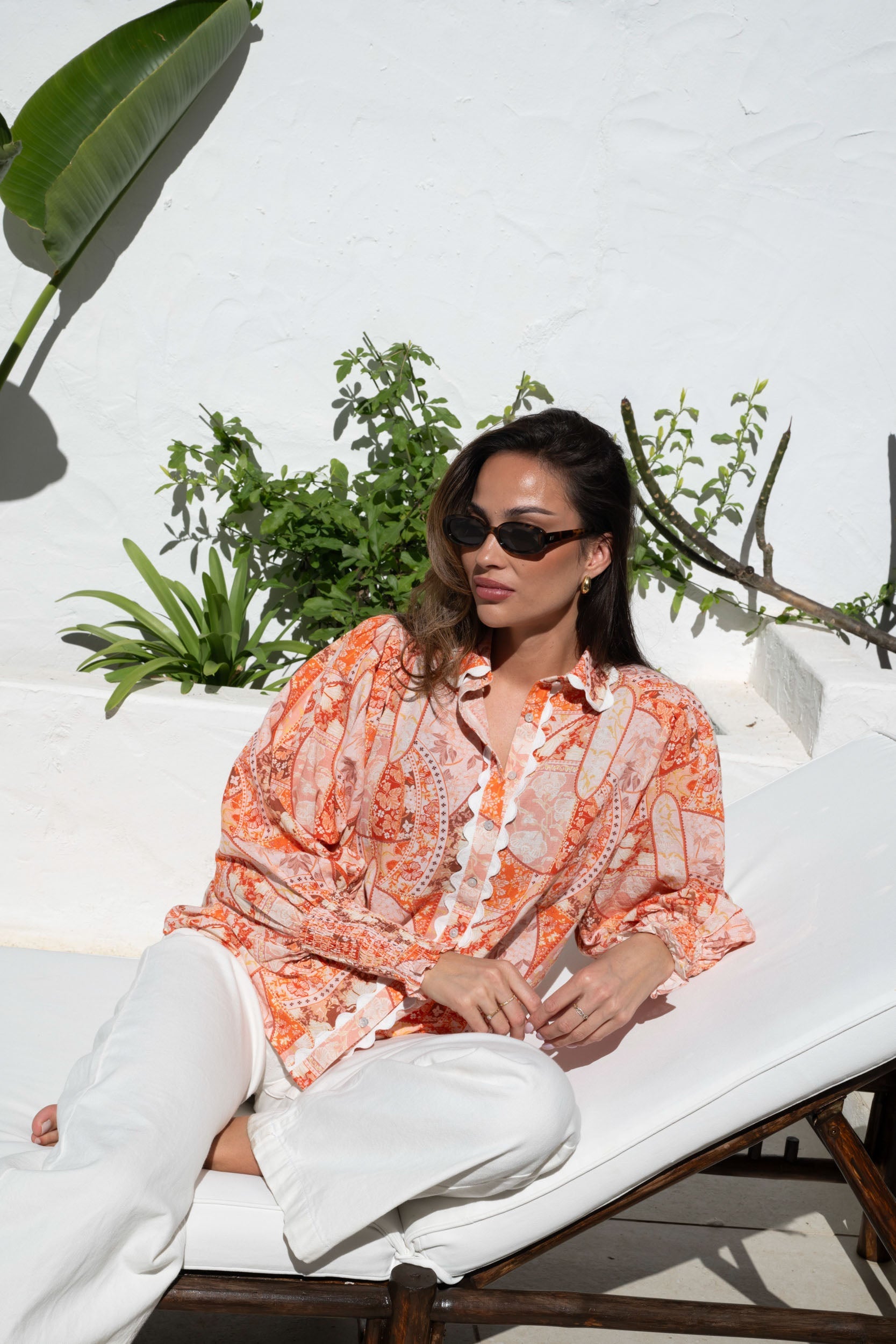 Sibba Patchwork Blouse - Coral