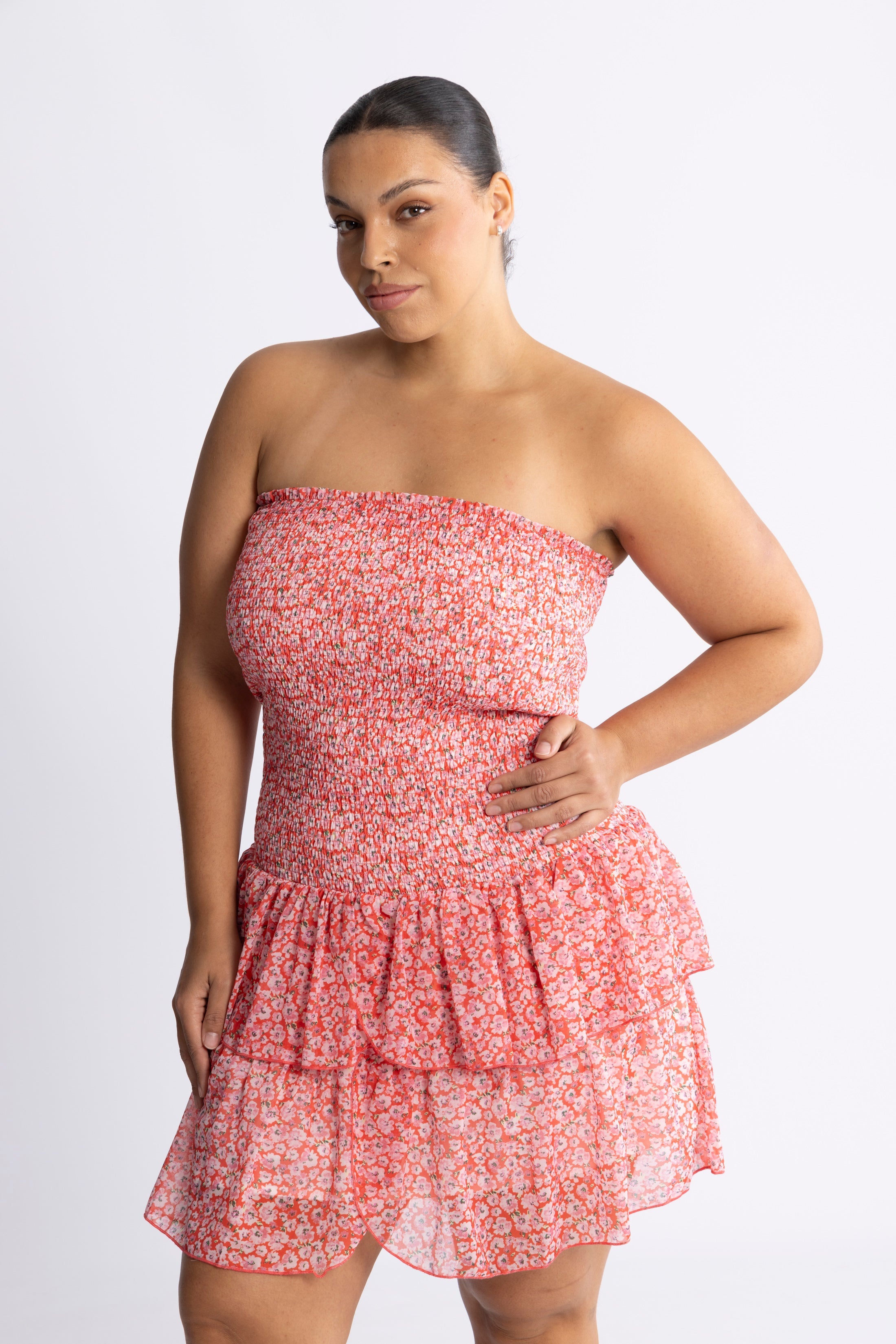 Kanutte Chiffon Smock Dress - Pink