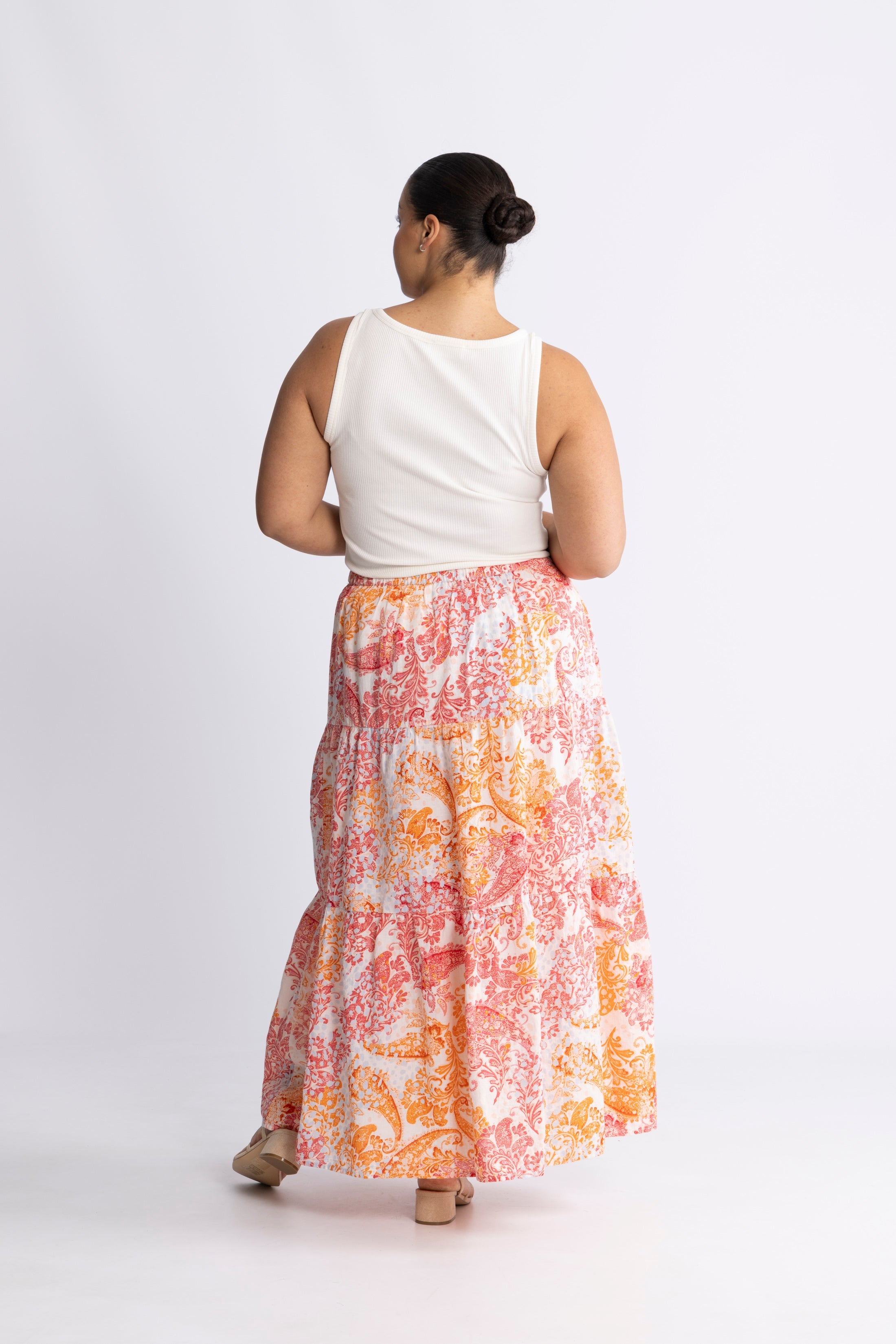 Rana Linen Skirt - Coral