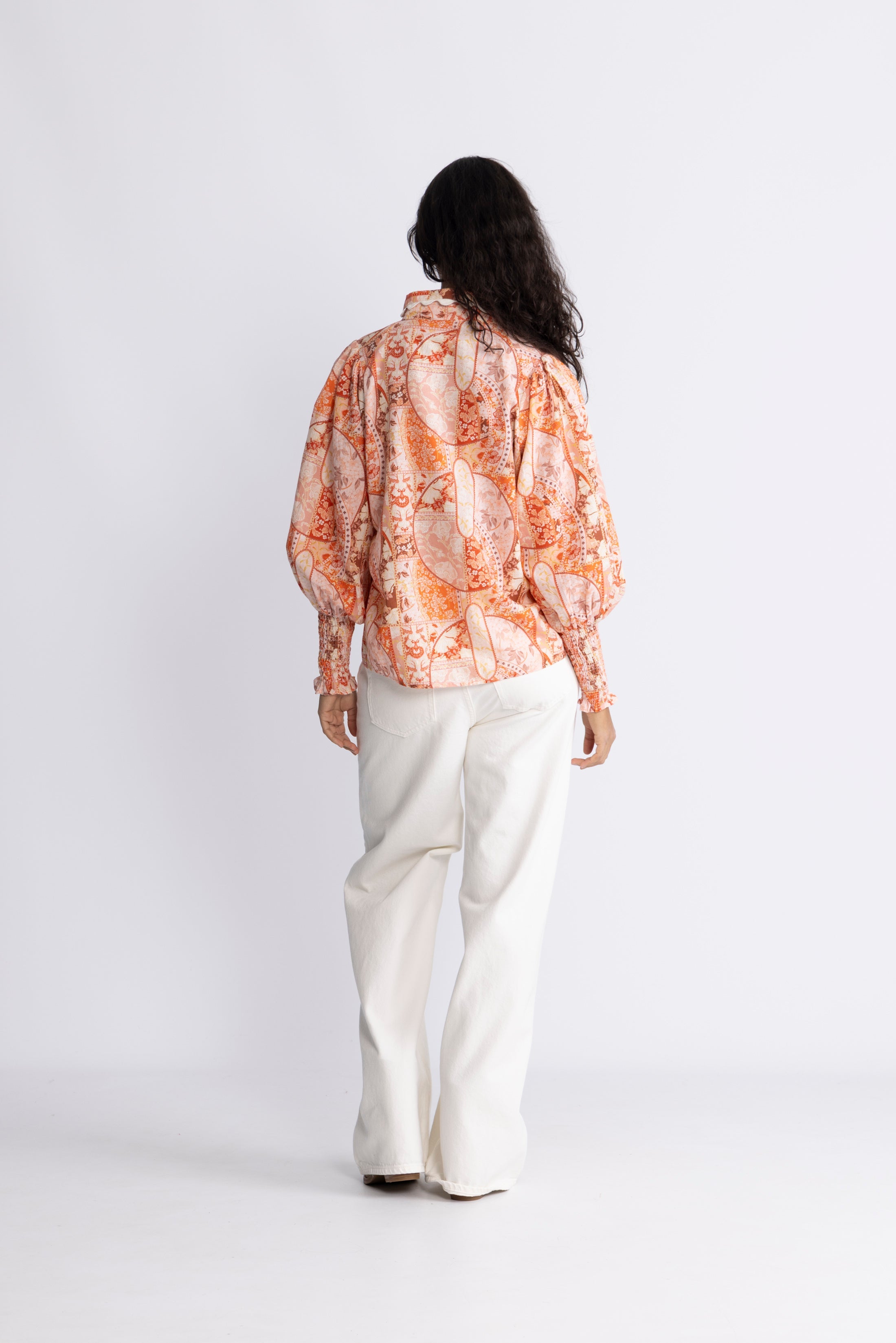 Sibba Patchwork Blouse - Coral