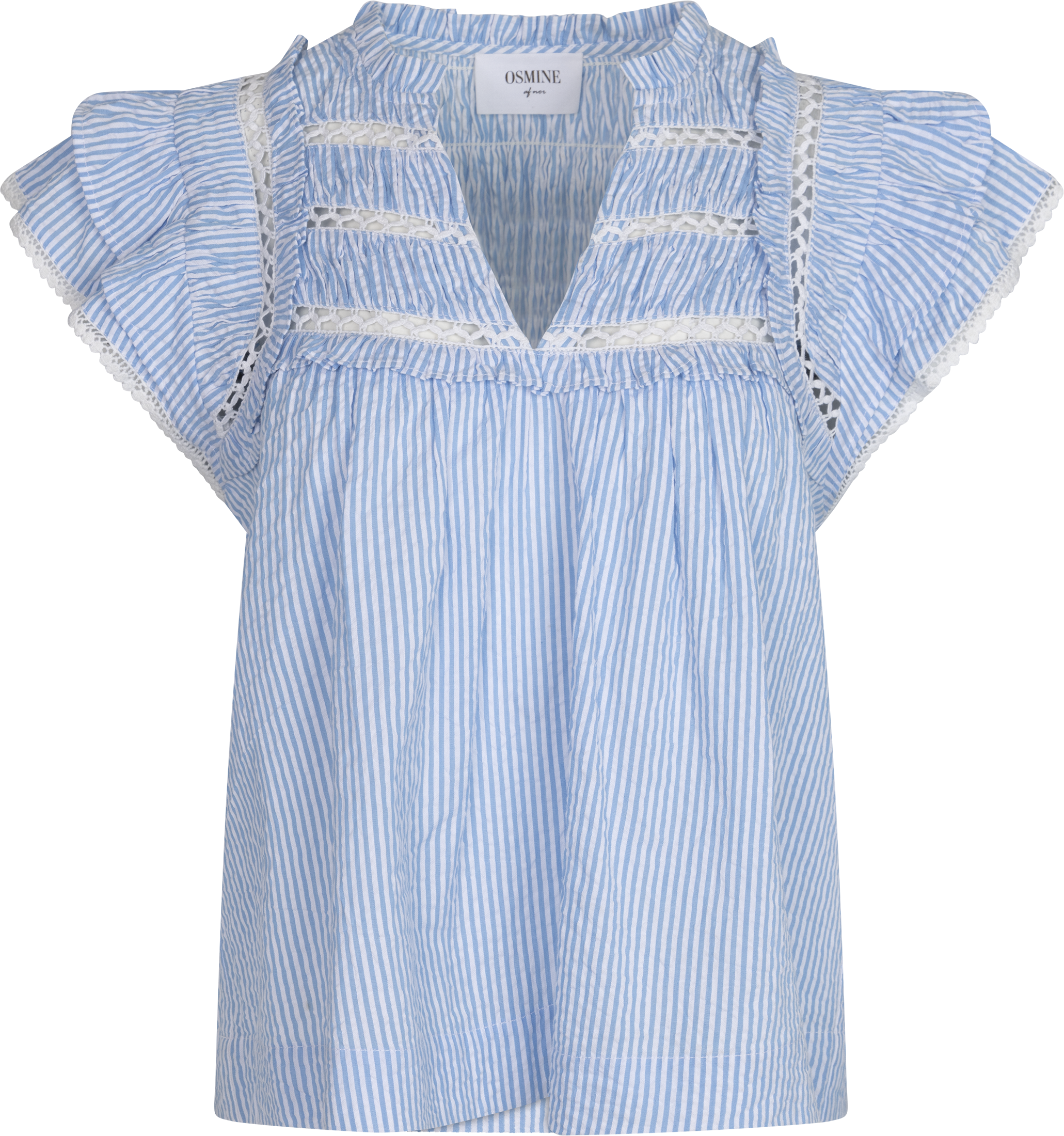 Vår Pinstripe Top - Blue Stripe