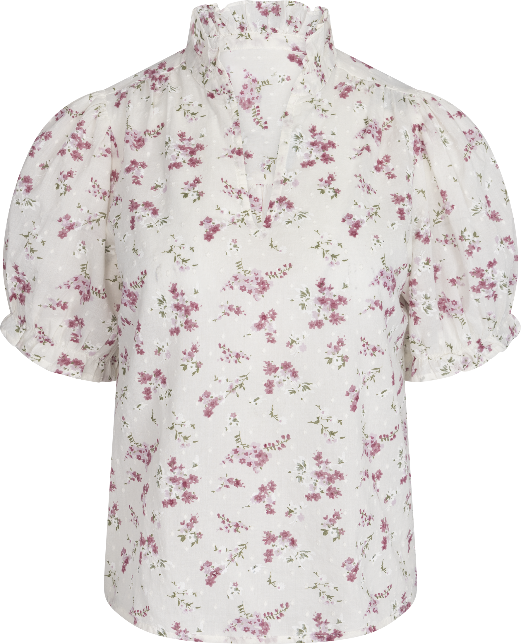 Signy S Flower Dobby Blouse - Pink Dobby