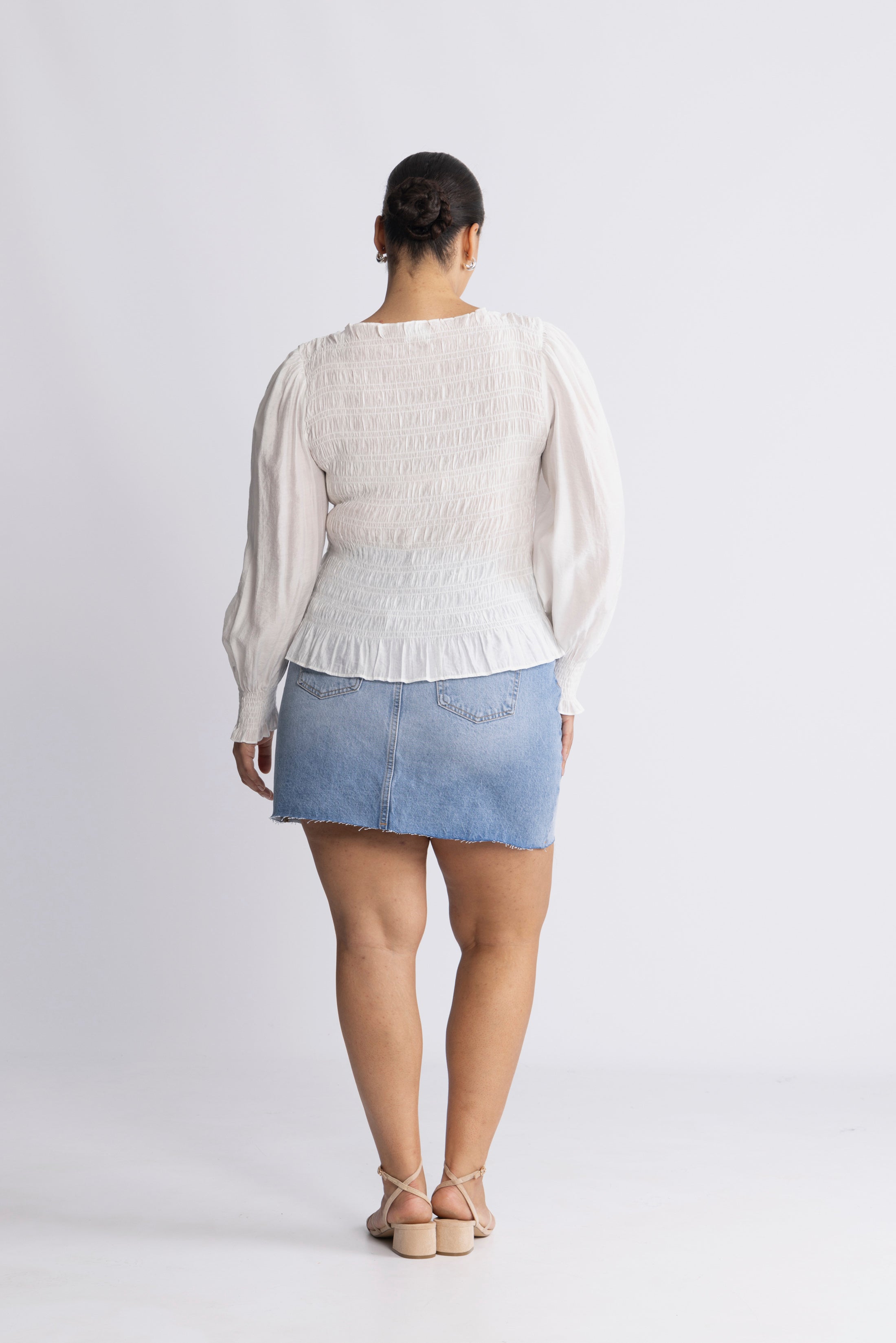 Tiril Smock Top - White