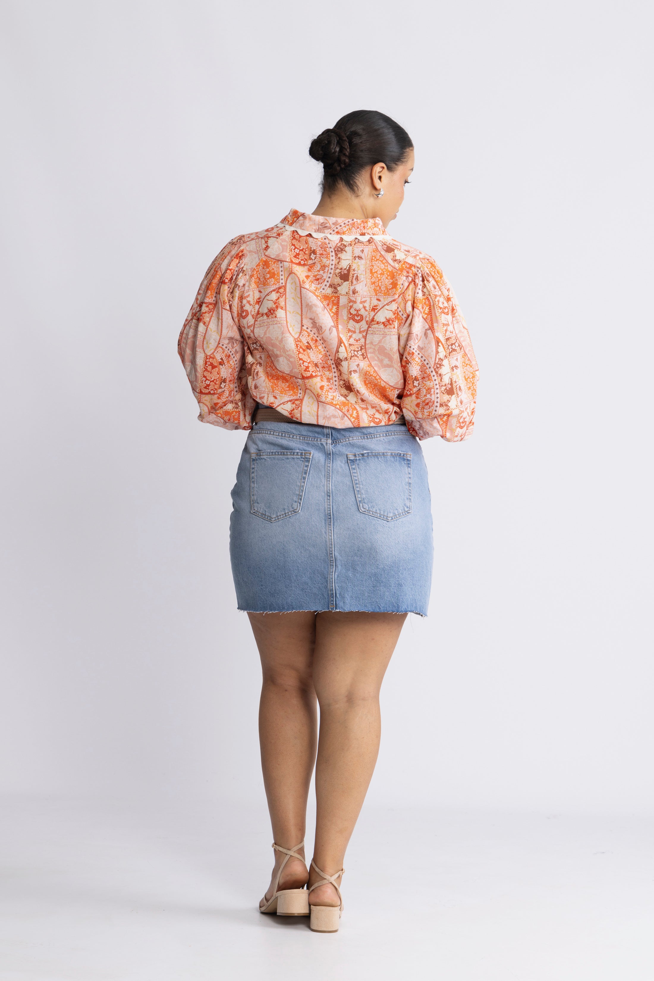 Sibba Patchwork Blouse - Coral