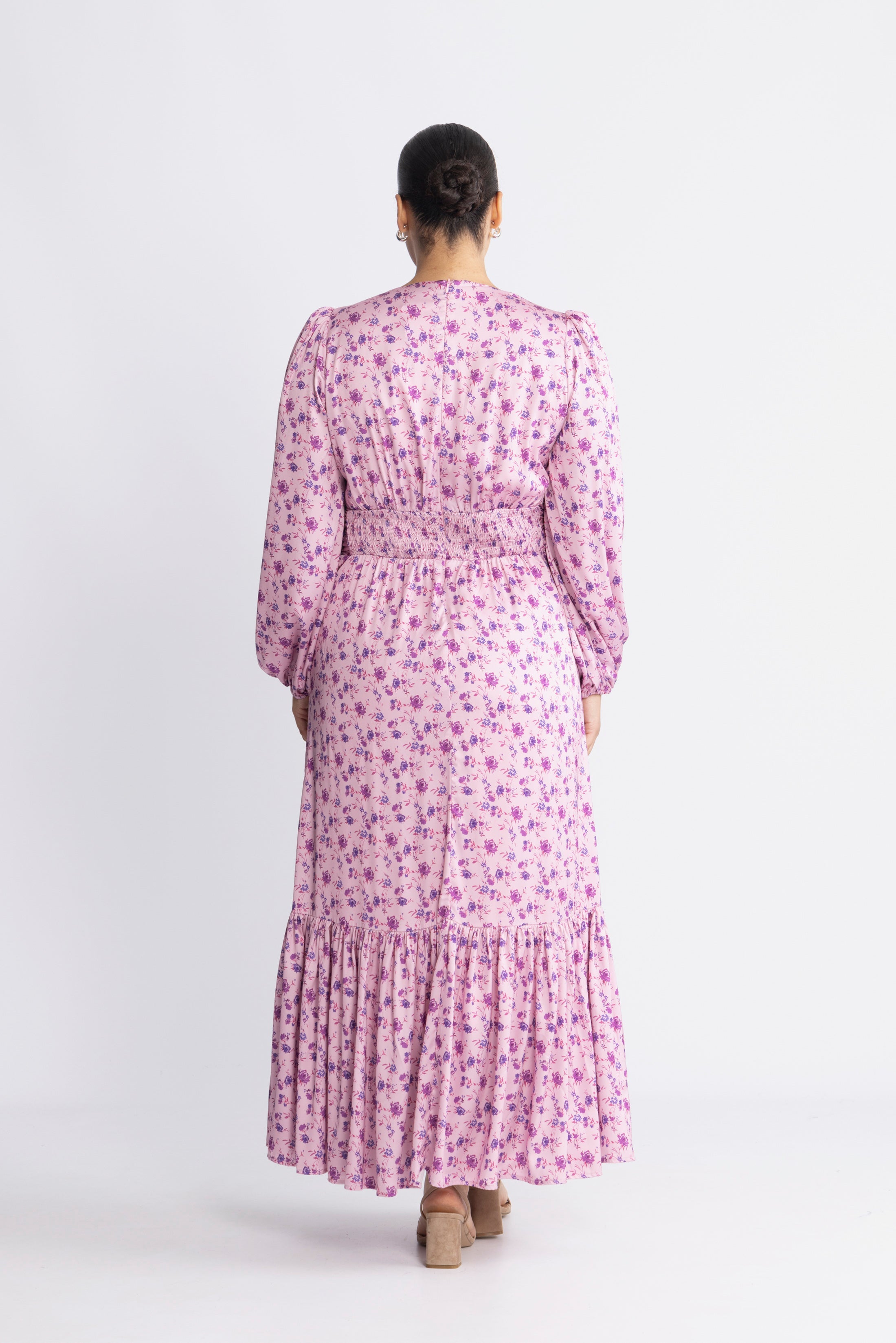 Lana Satin Maxi Dress - Pink Floral