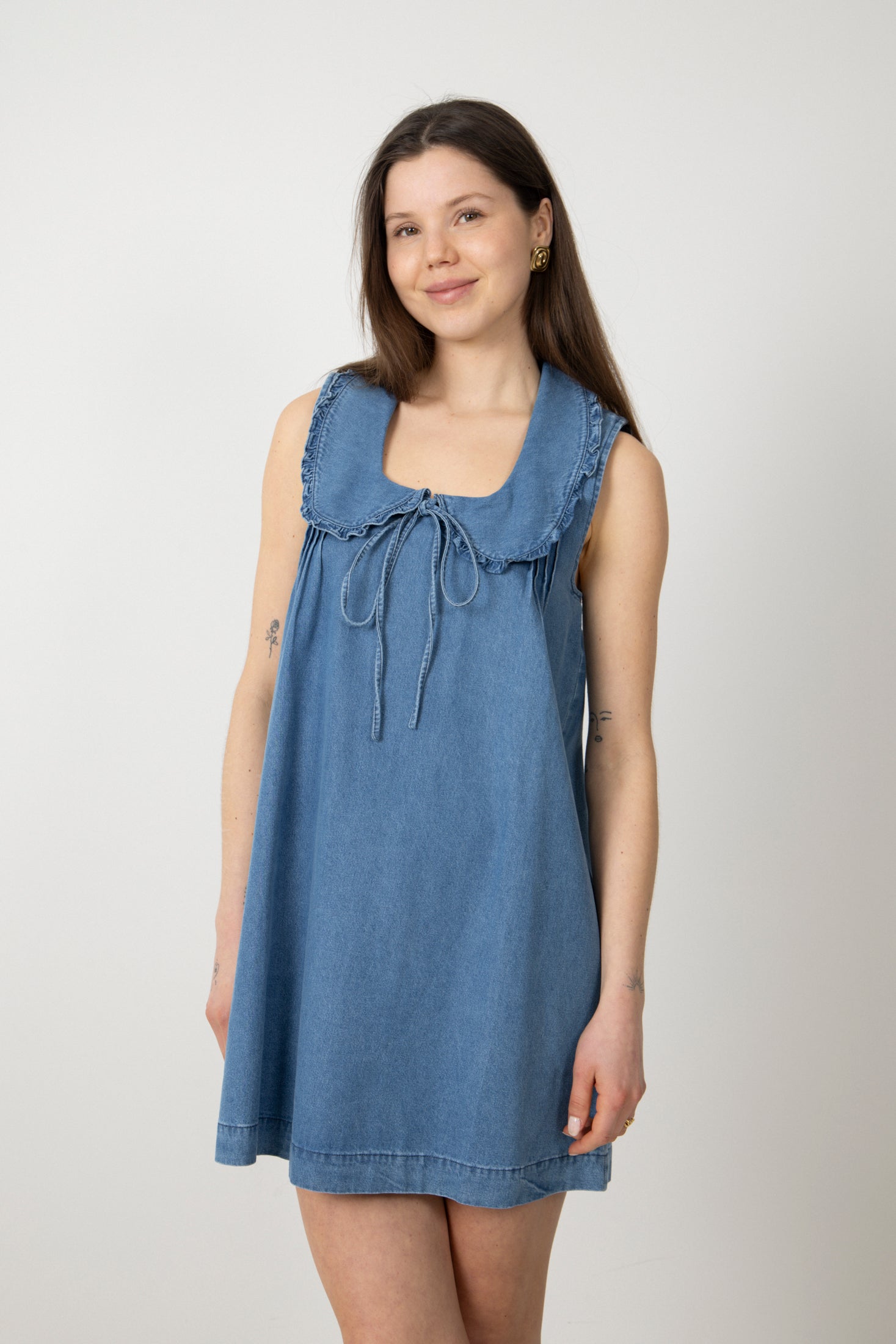 Hedda Denim Mini Dress - Blue