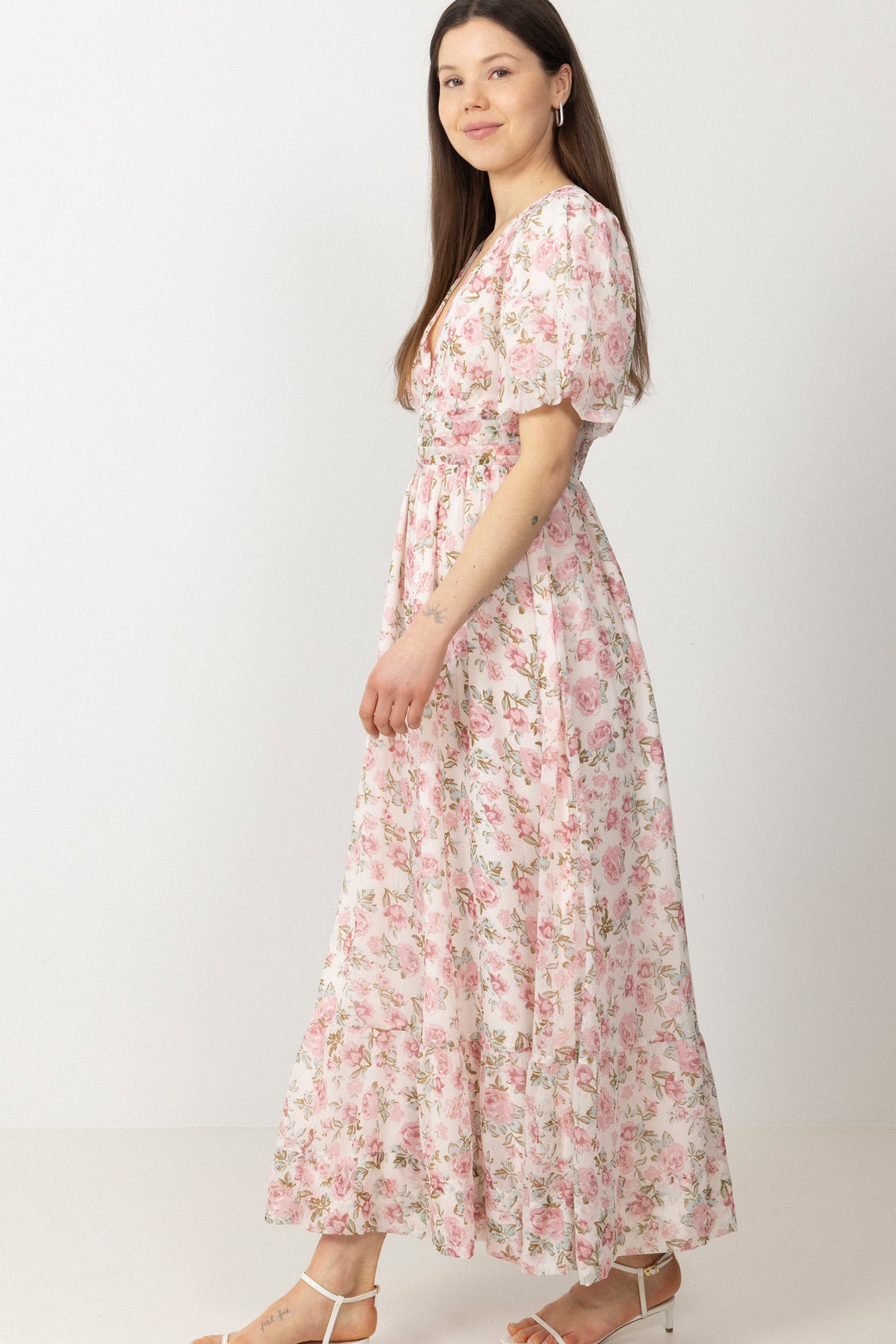 Nordalill Flower Maxi Dress - Pink Floral