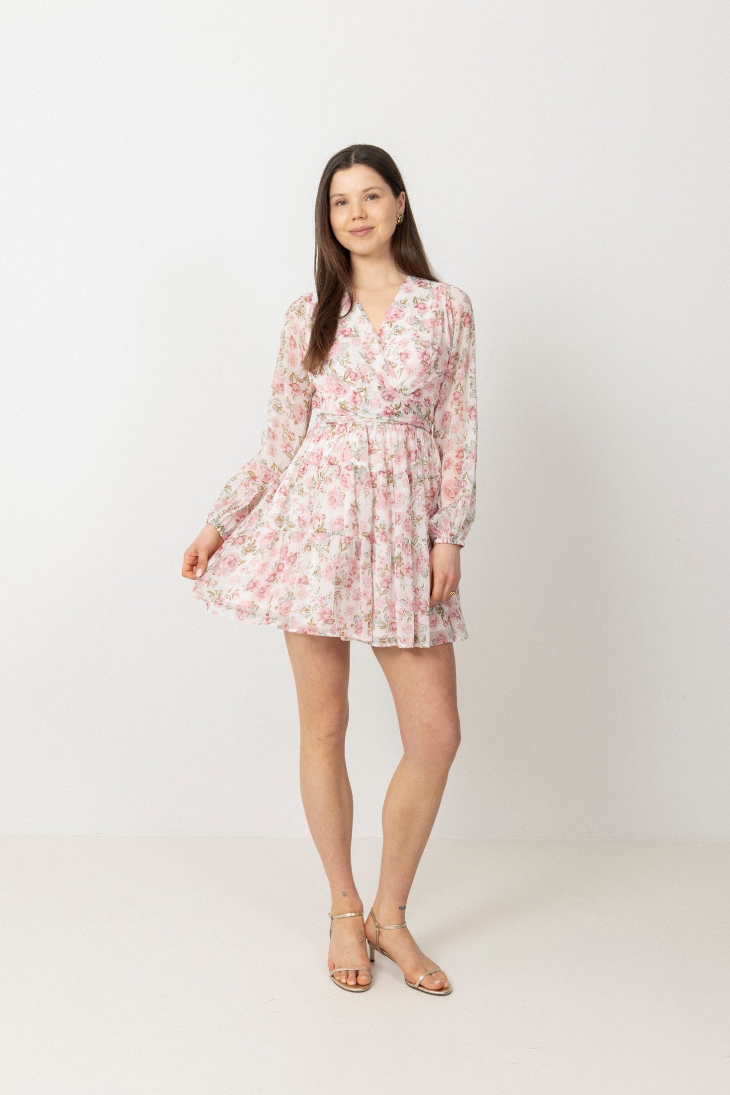 Hedvig Chiffon Mini Dress - Pink Floral
