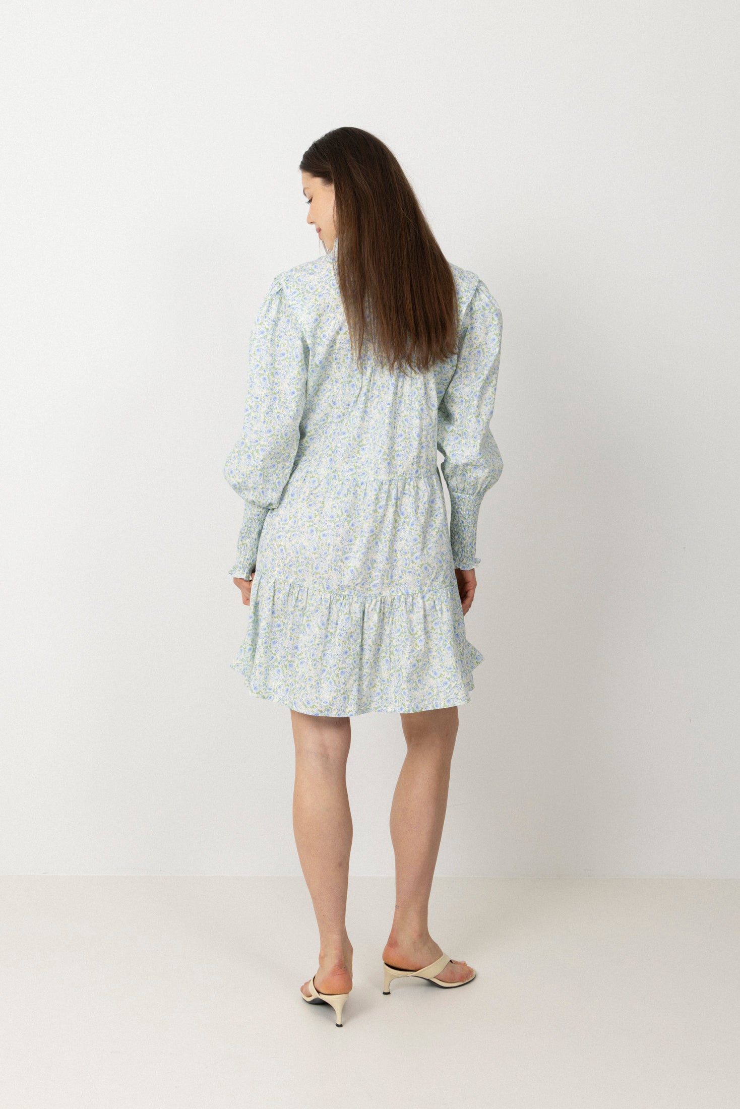 Embla Poplin Print Dress - Blue Garden