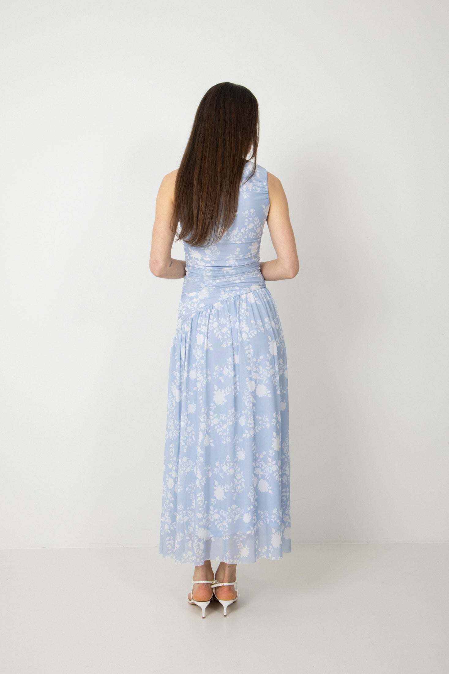 Mette Mesh Maxi Dress - Light Blue