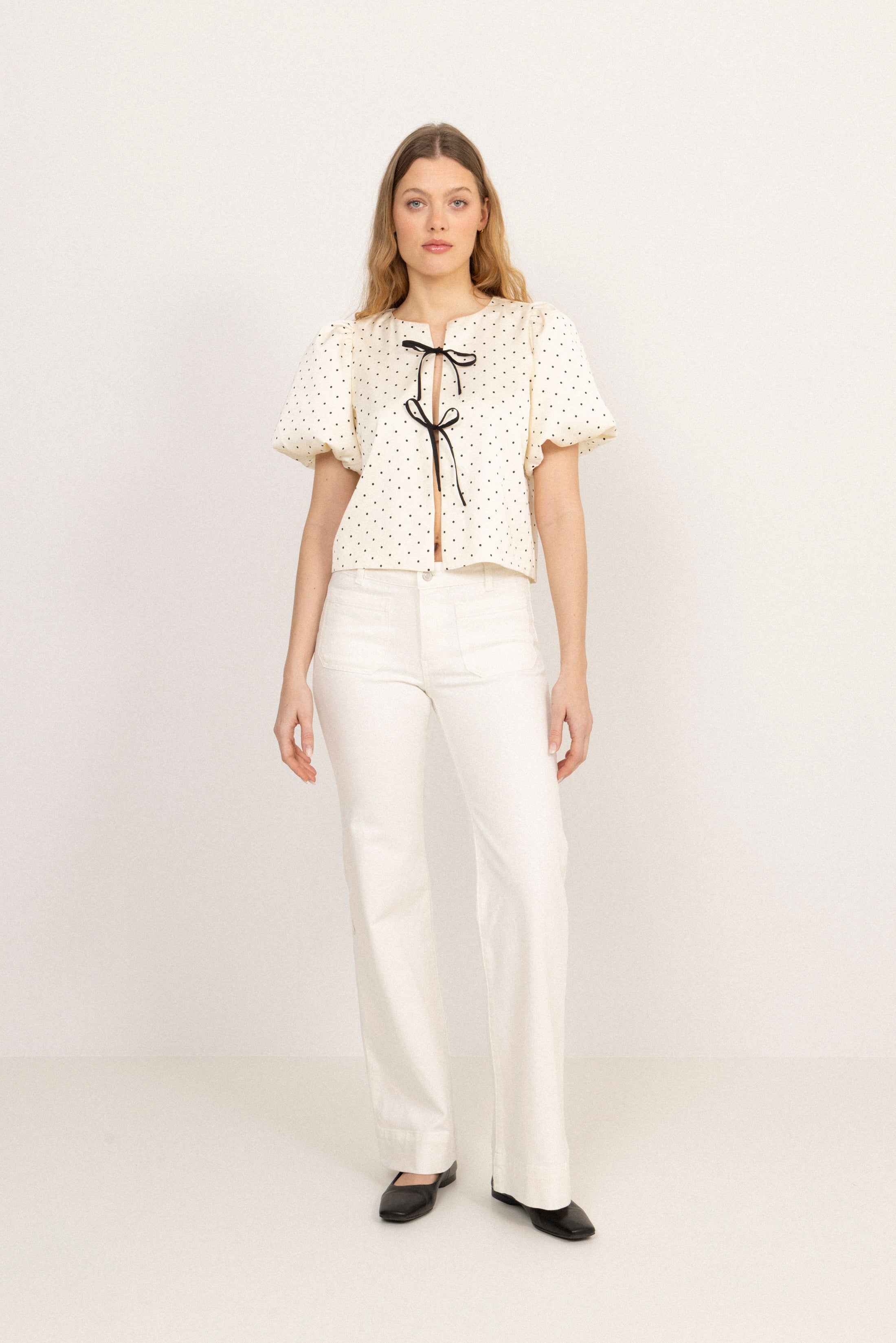 Rosie Polka Dot Blouse - White