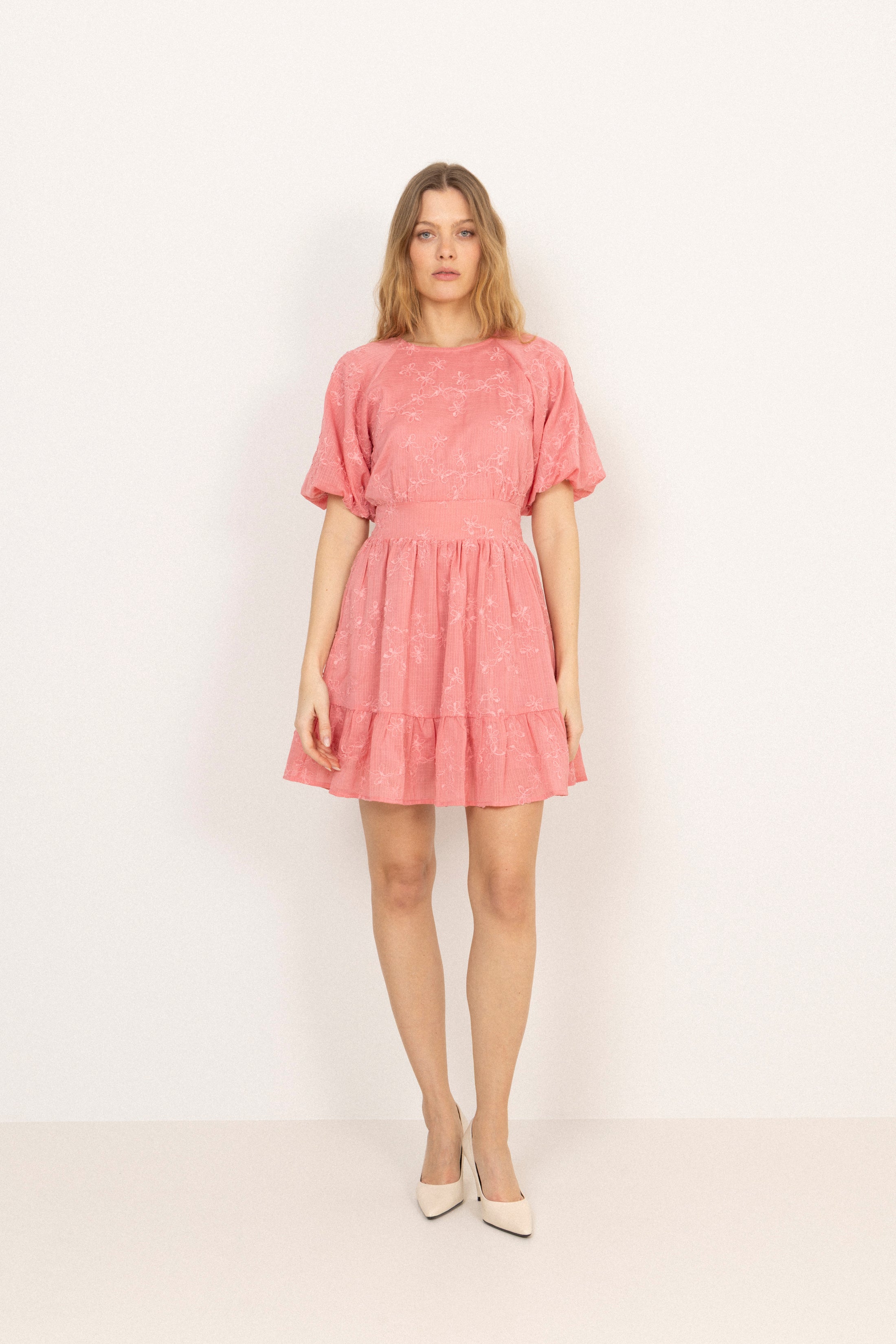 Svanhild Flower Mini Dress - Pink Flower