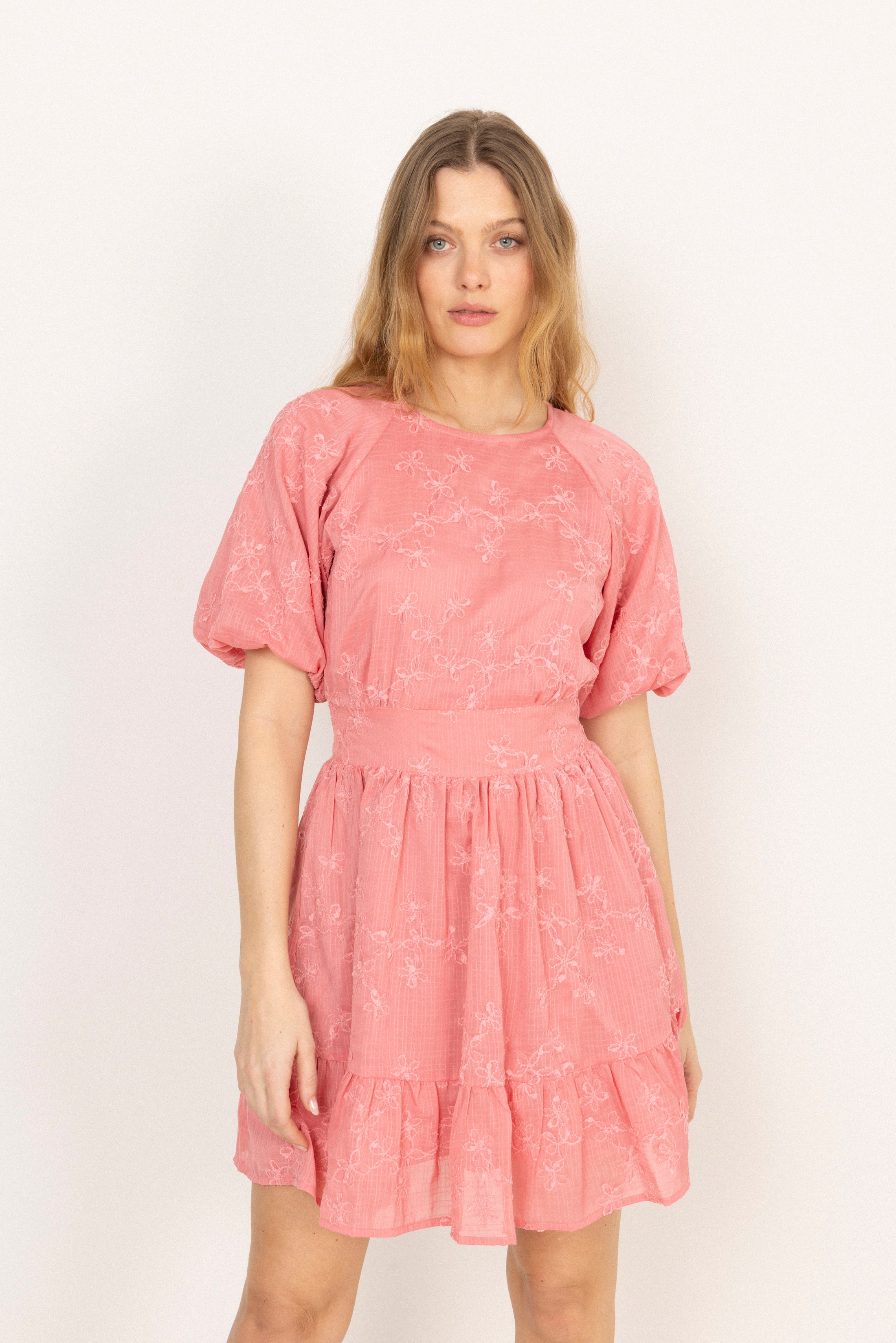 Svanhild Flower Mini Dress - Pink Flower