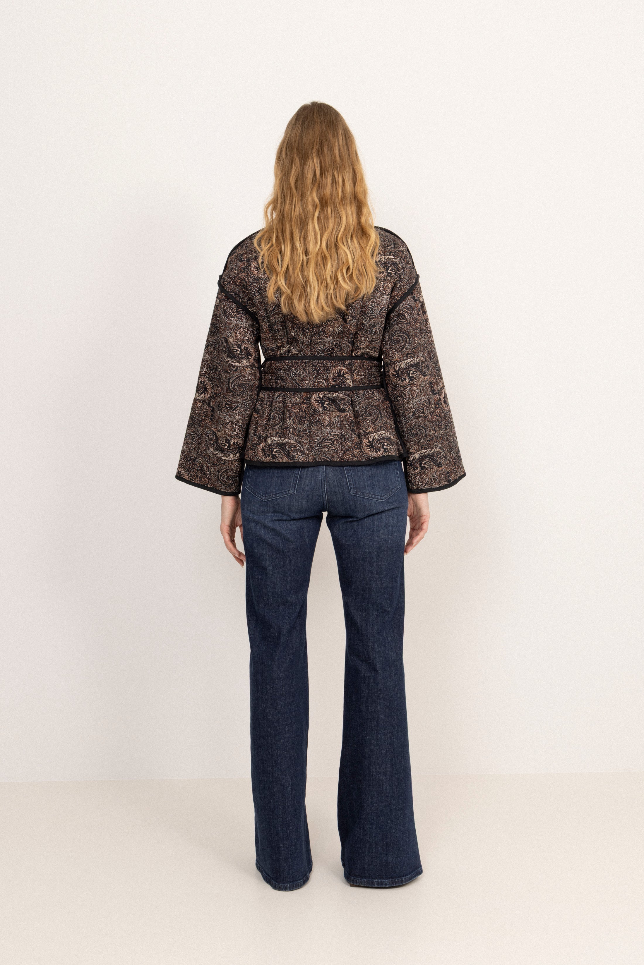 Una Quilted B Jacket - Black Paisley