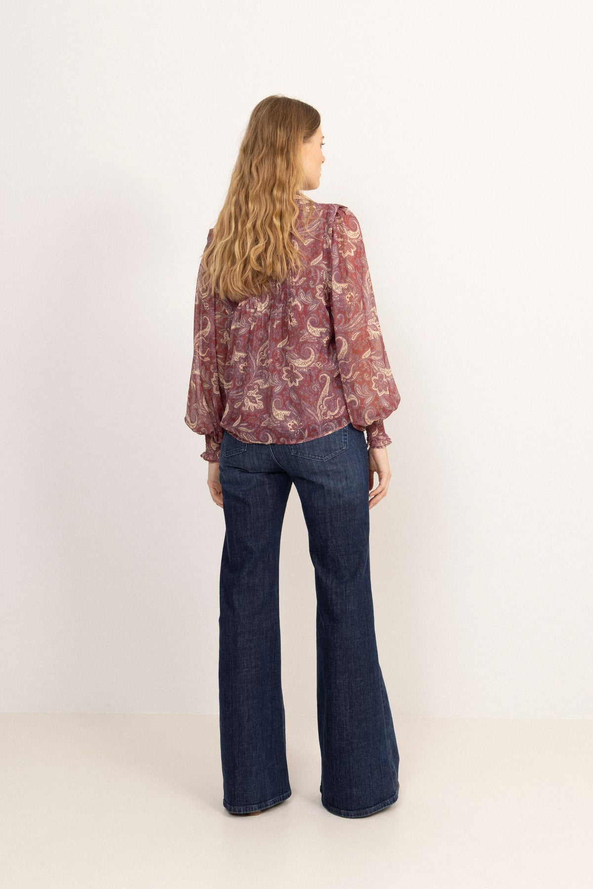 Emma Chiffon B Paisley Blouse - Wine Paisley
