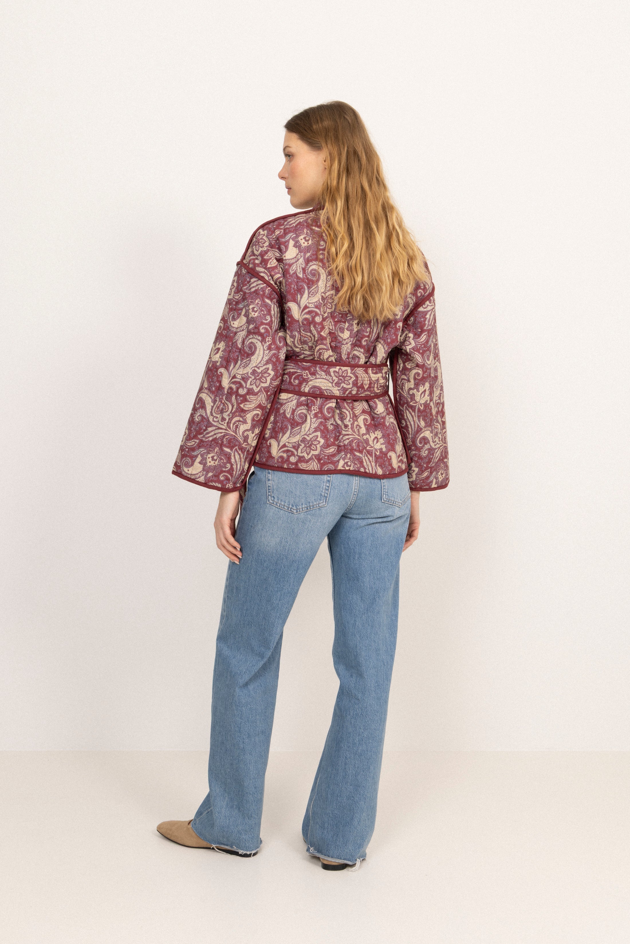 Una Quilted Jacket - Wine Paisley