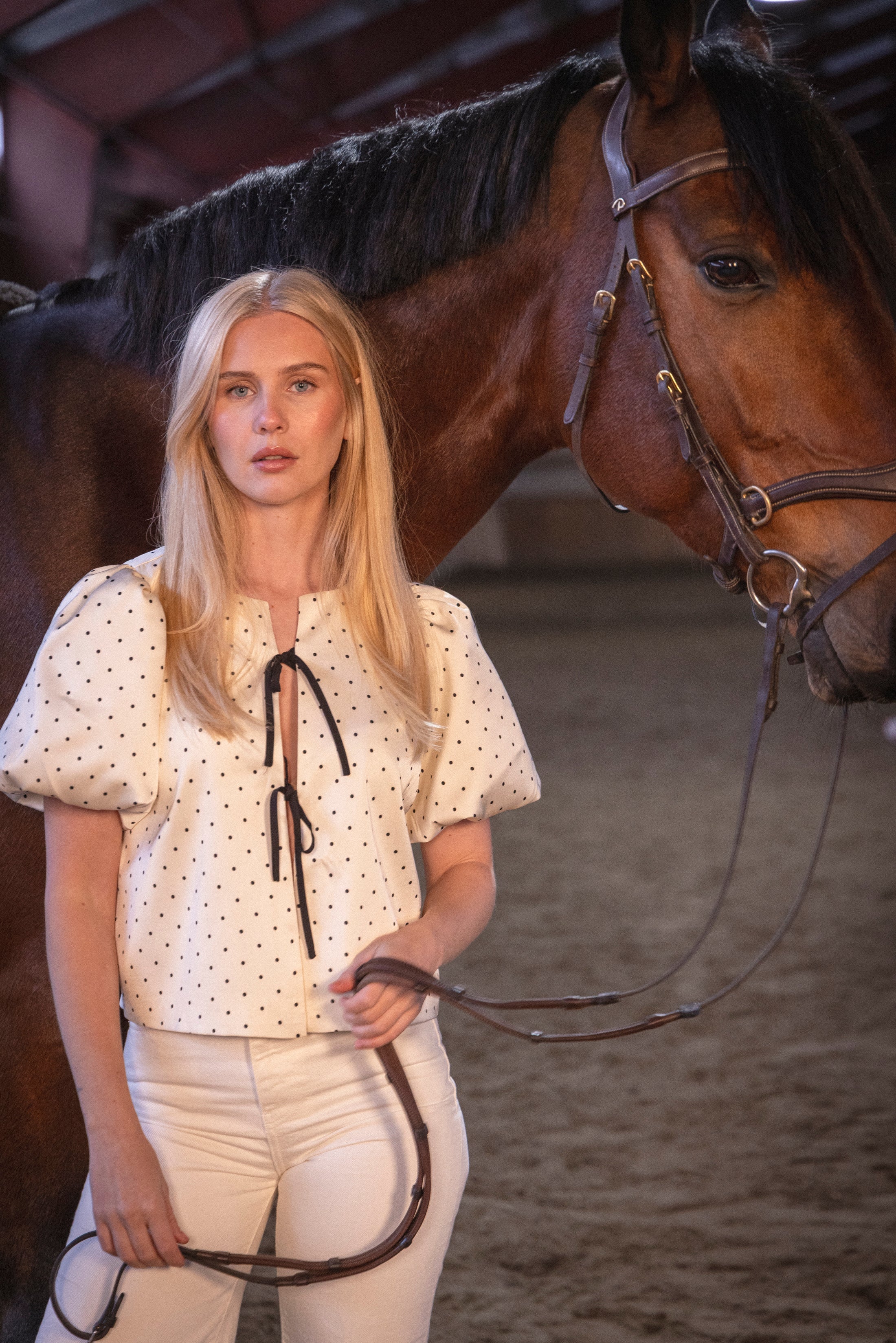 Rosie Polka Dot Blouse - White