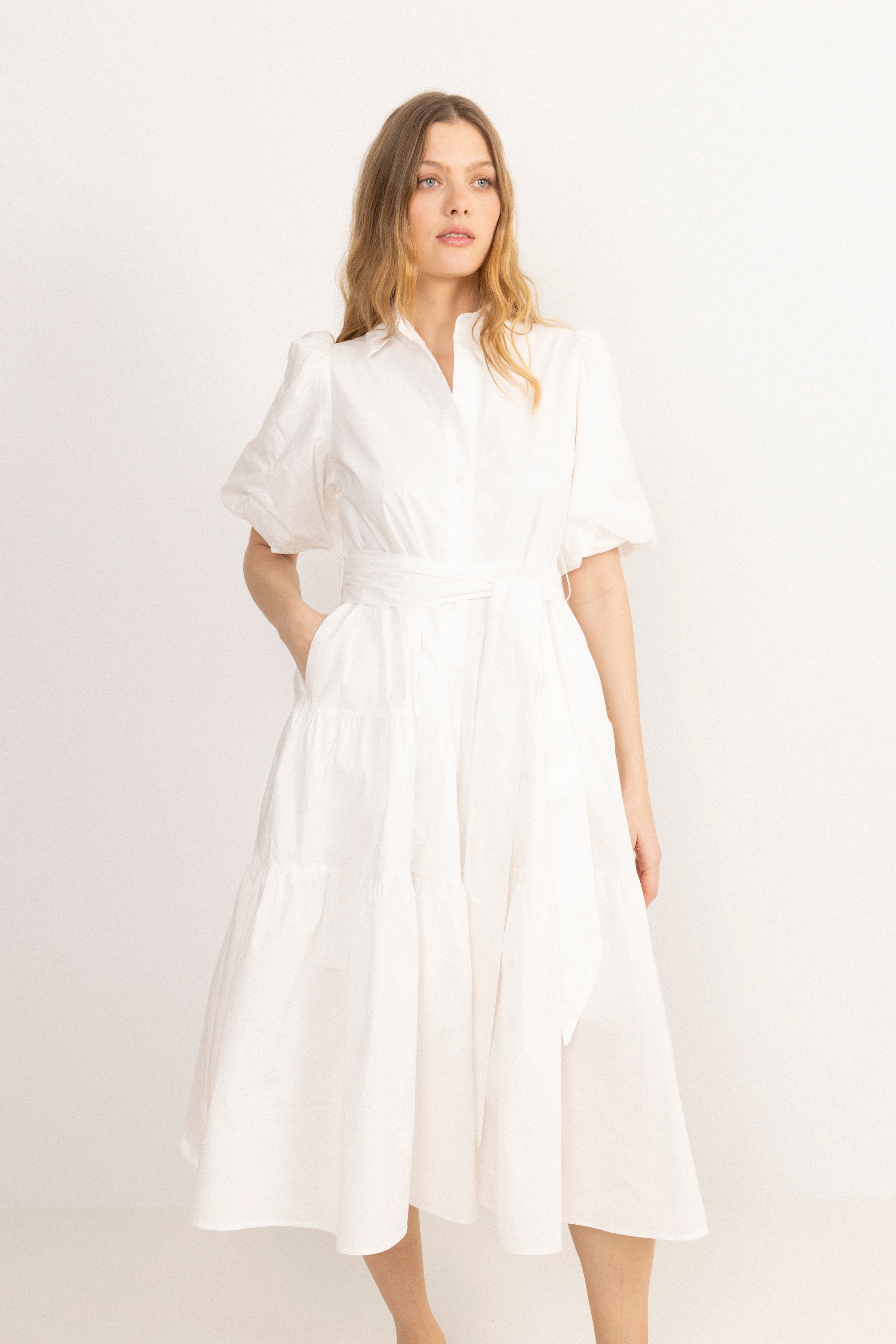 Lovisa Midi Shirt Dress - Off White