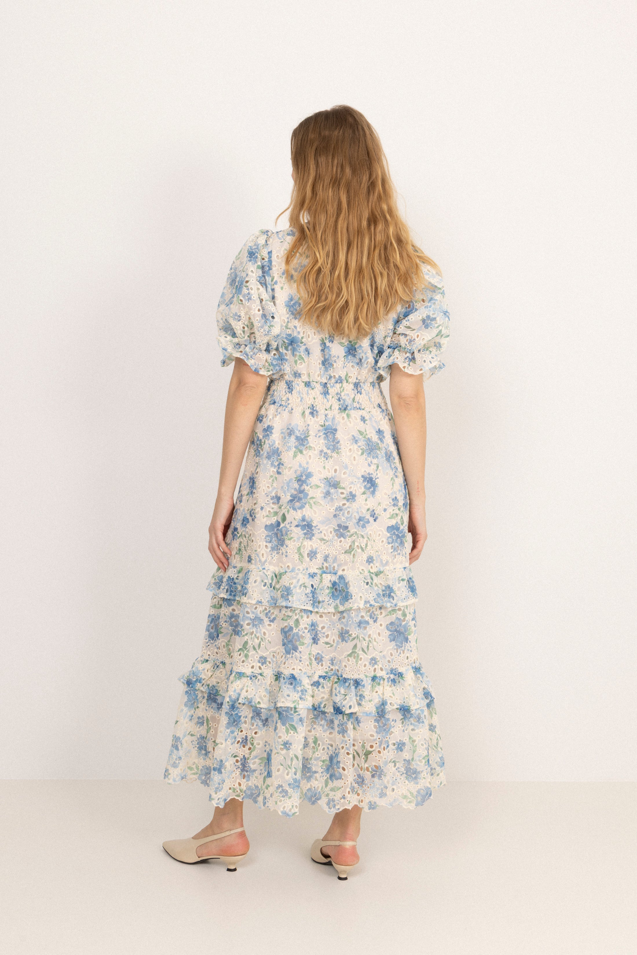 Nanni Flower Maxi Dress - Blue Flower