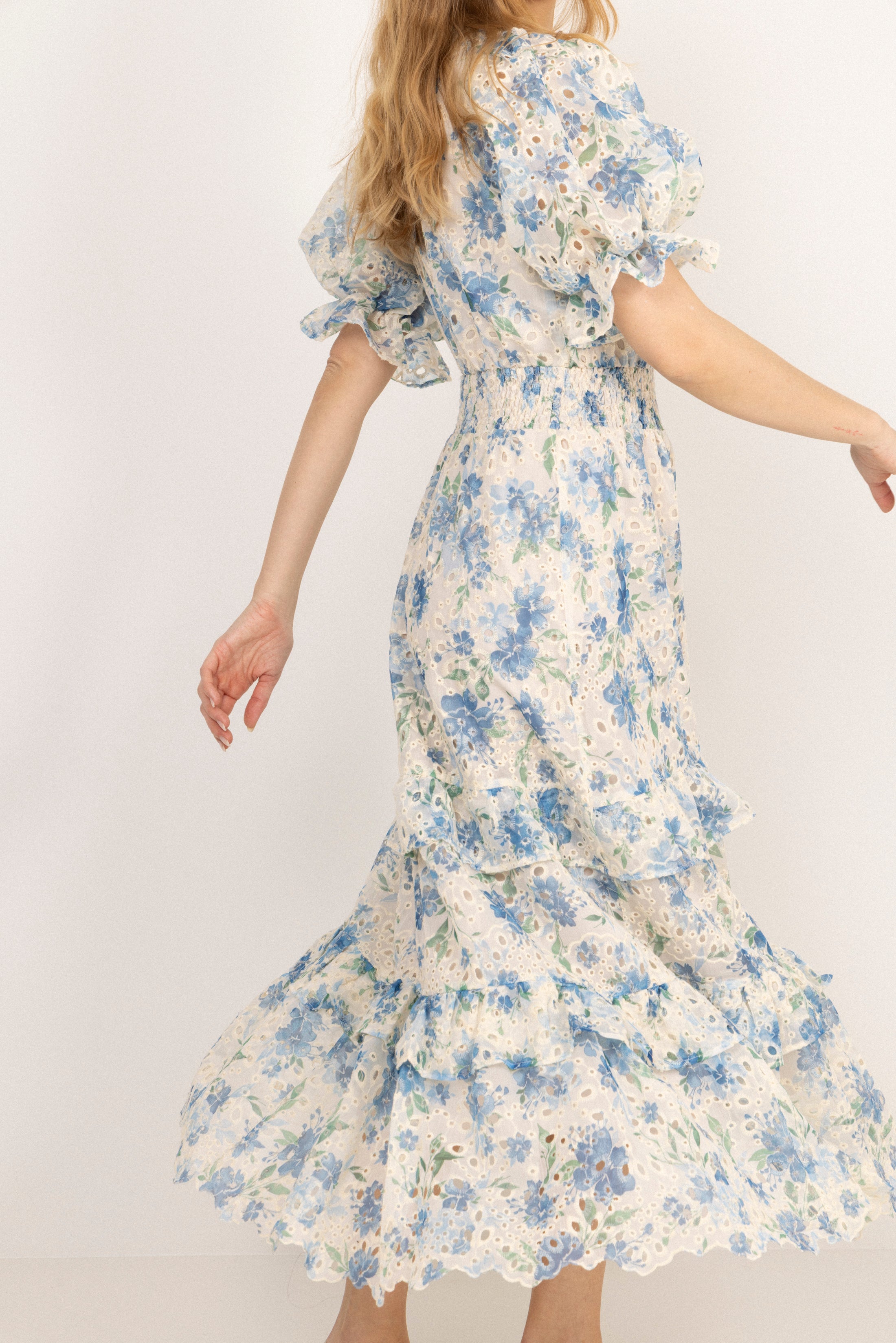 Nanni Flower Maxi Dress - Blue Flower