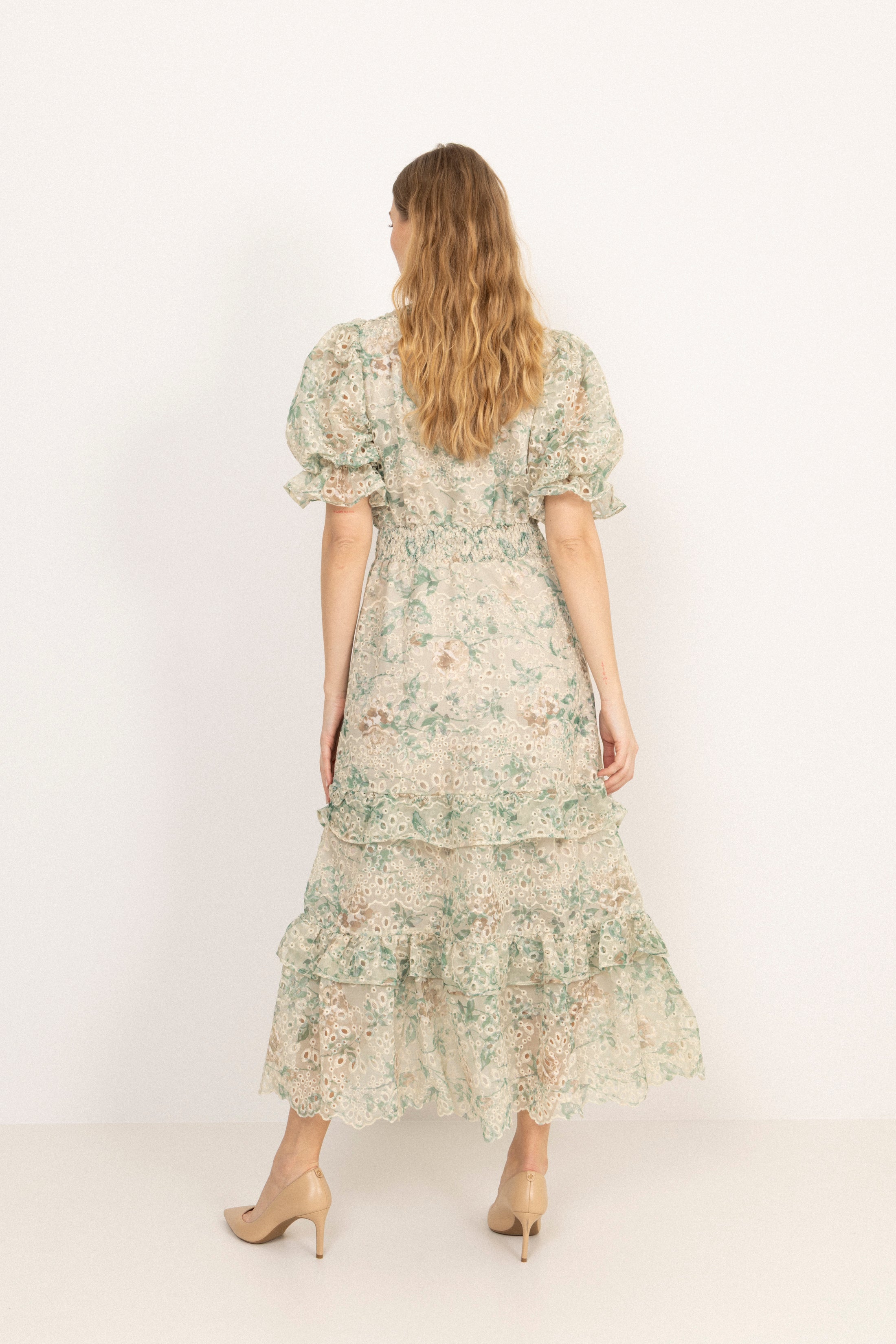 Nanni Fleur Maxi Dress - Green Flower
