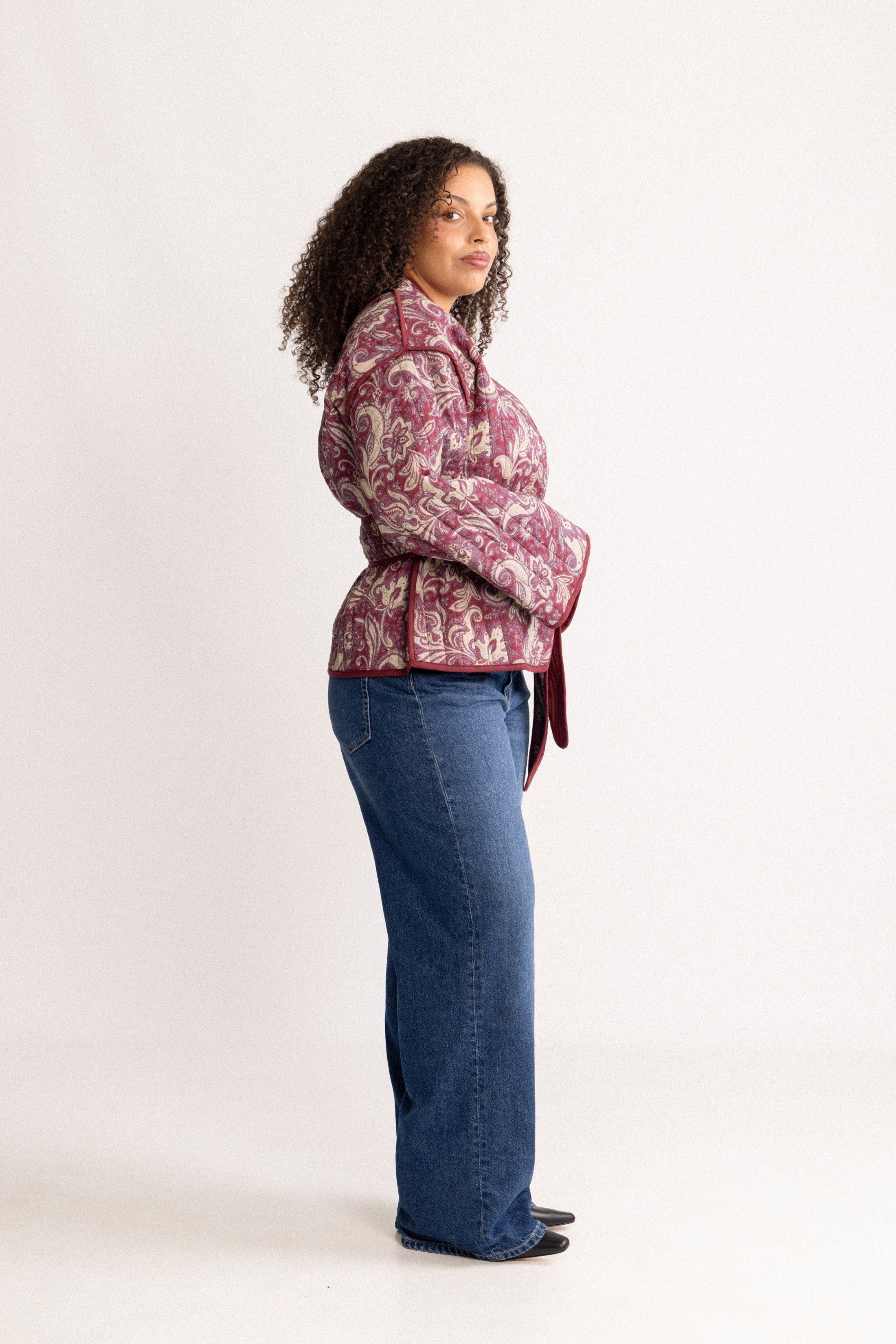 Una Quilted Jacket - Wine Paisley