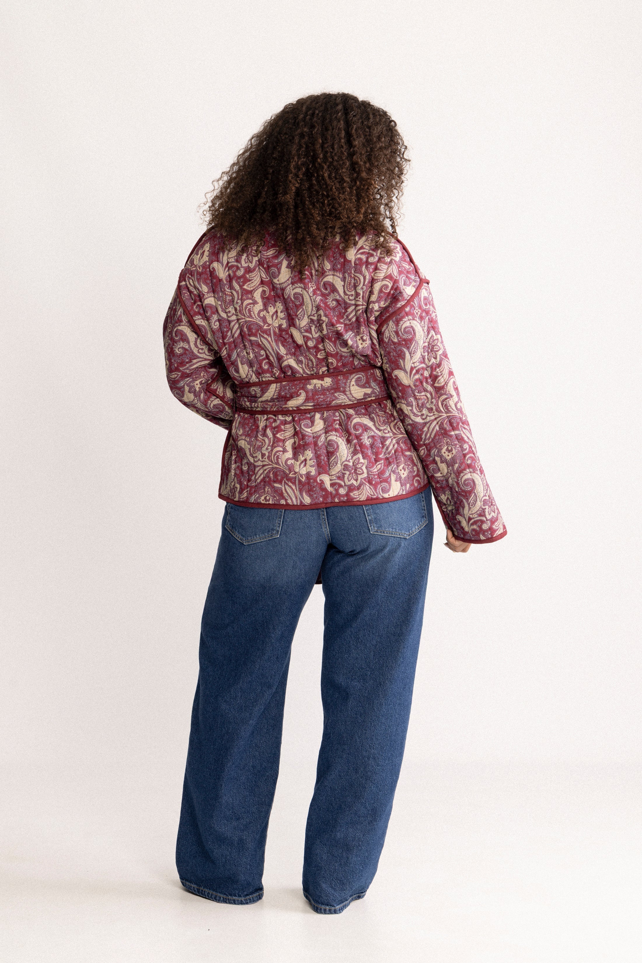 Una Quilted Jacket - Wine Paisley