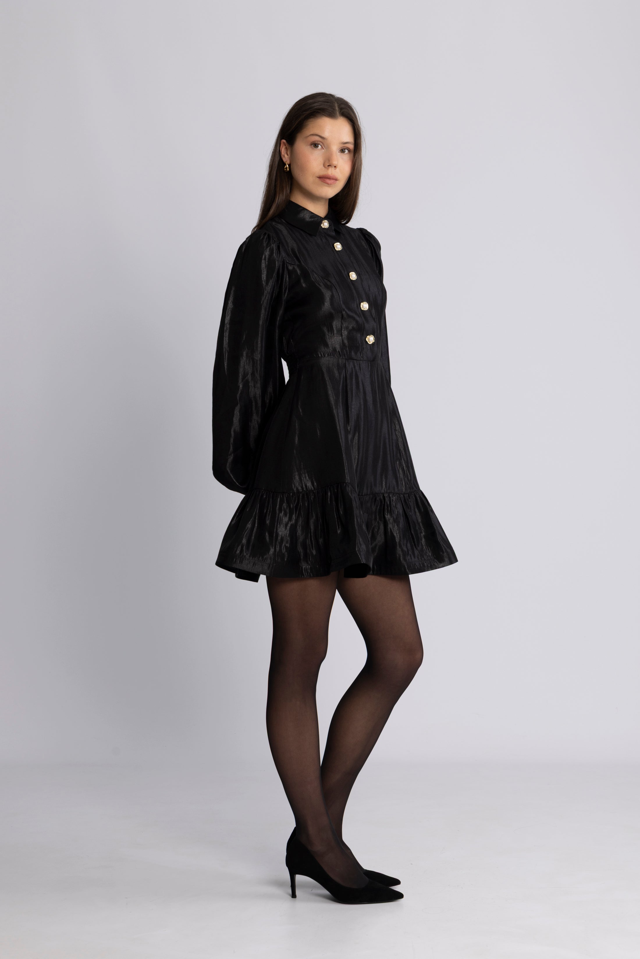 Mandy Organza Mini Dress - Black