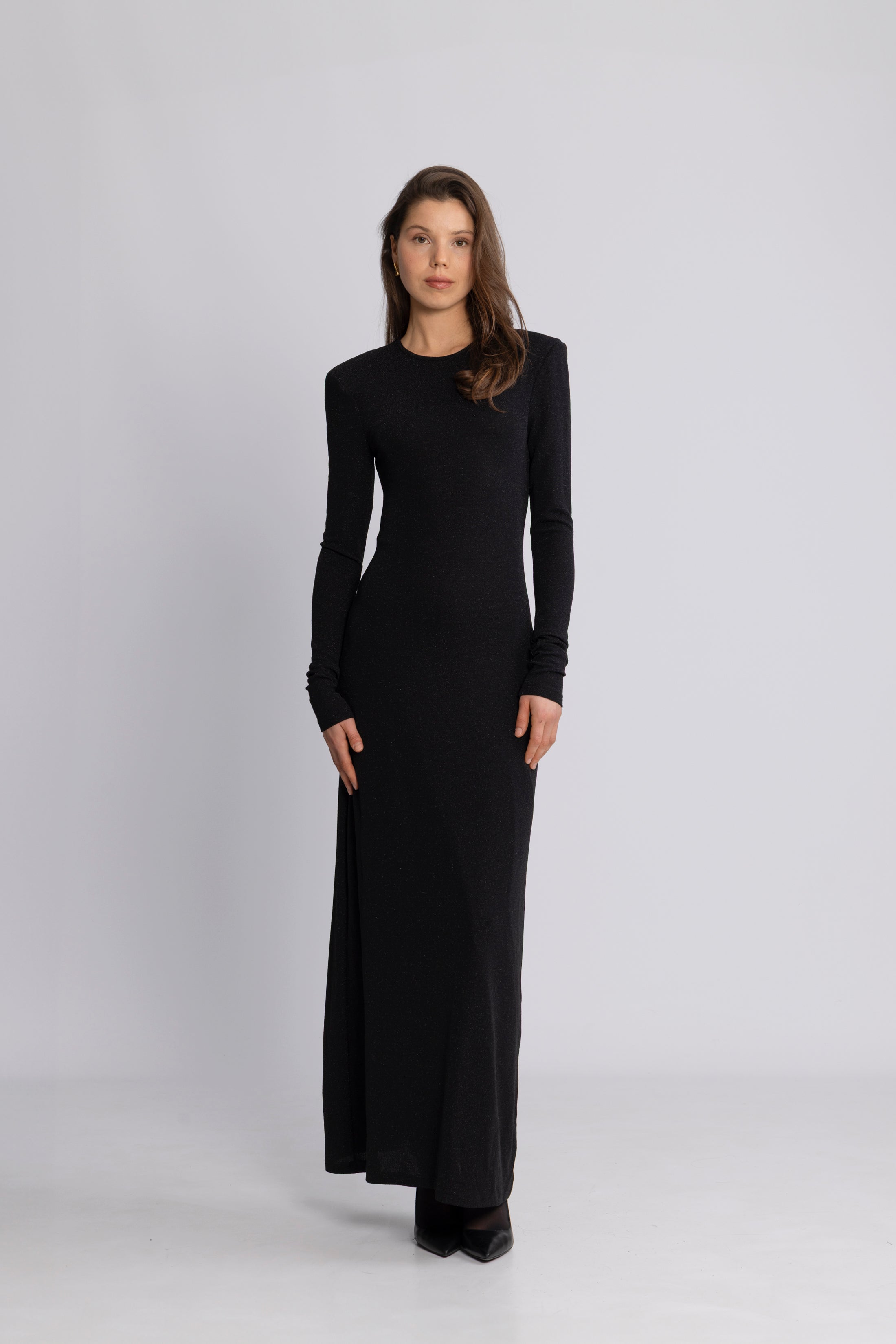 Alva Maxi Glitter Dress - Black