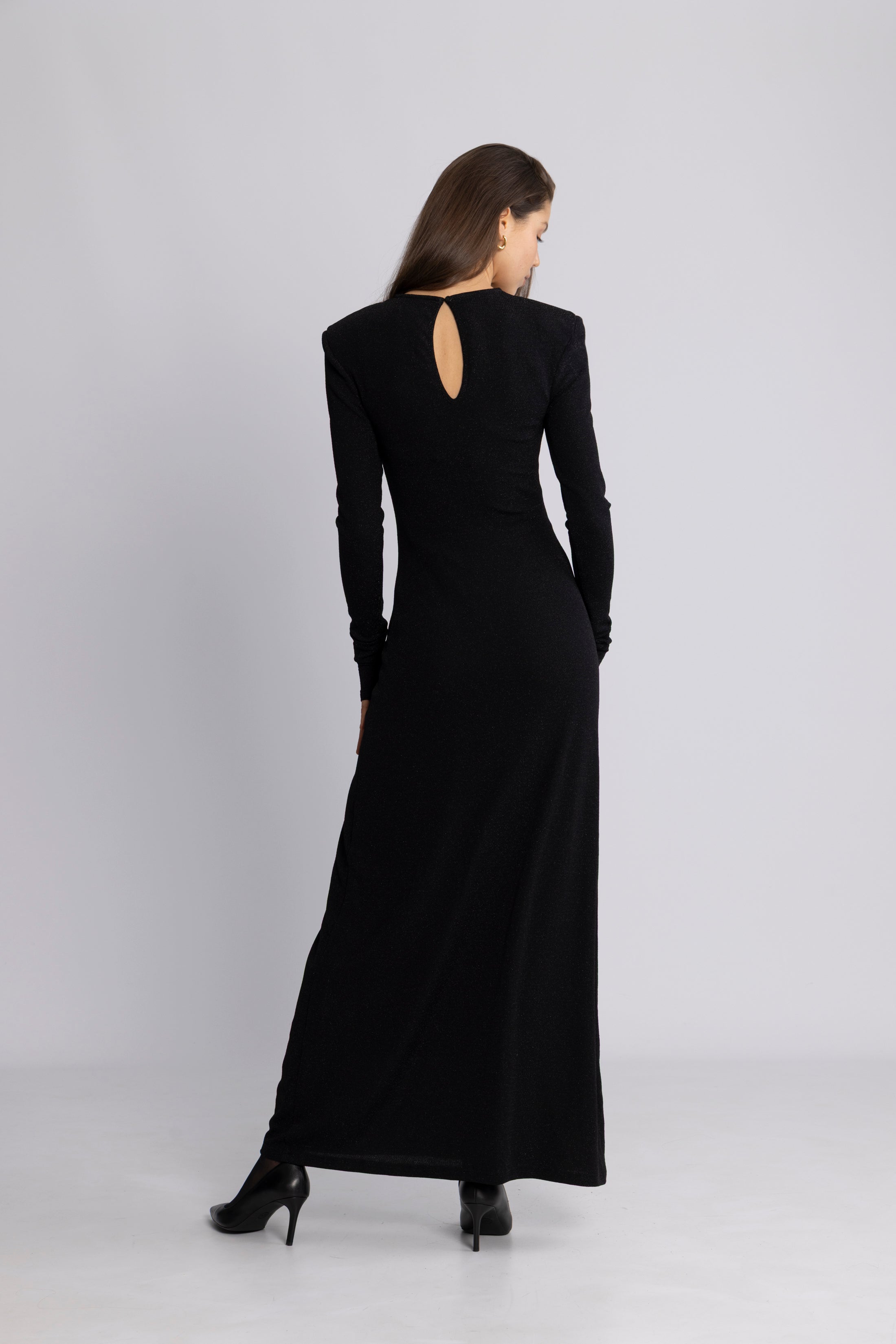 Alva Maxi Glitter Dress - Black