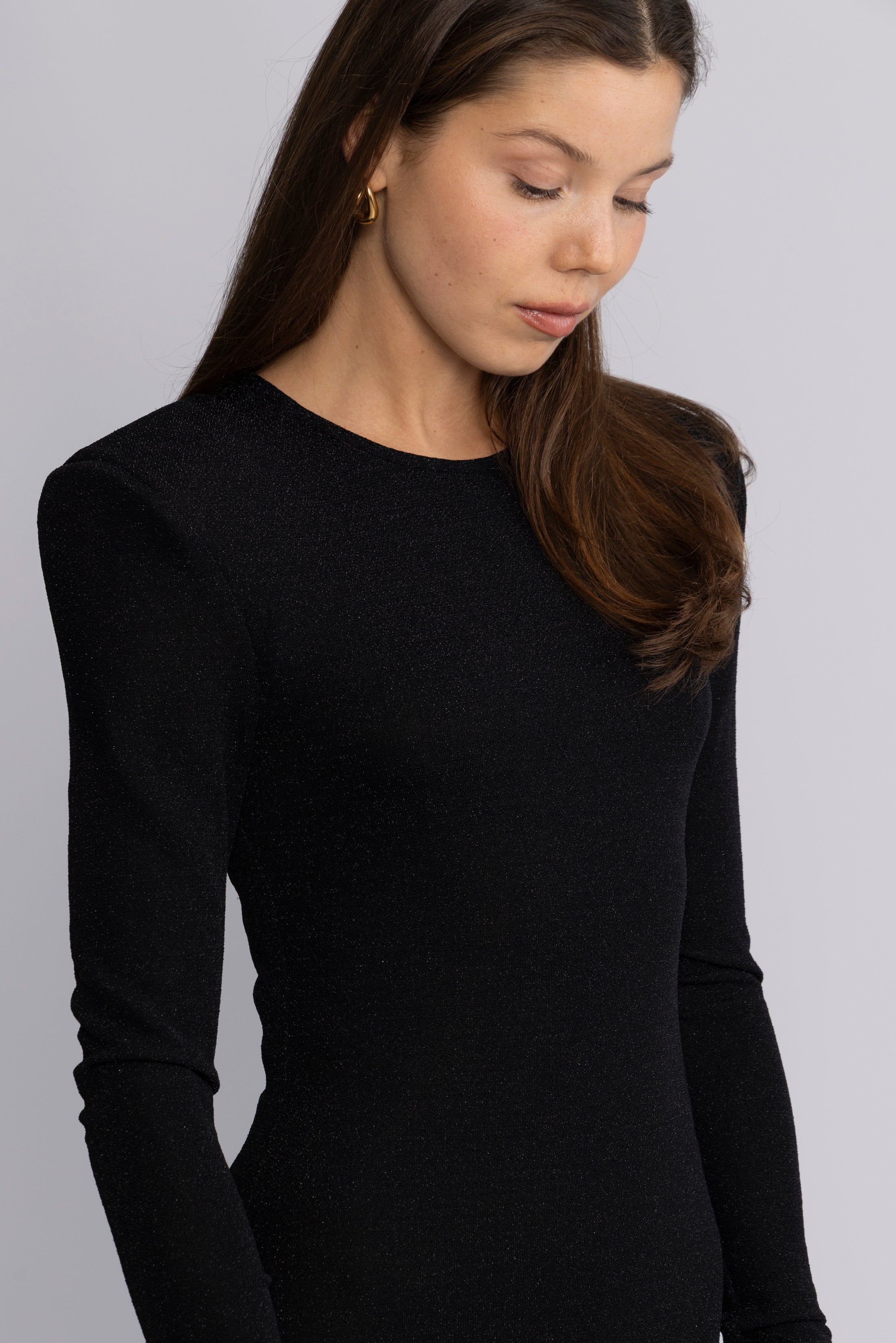 Alva Maxi Glitter Dress - Black