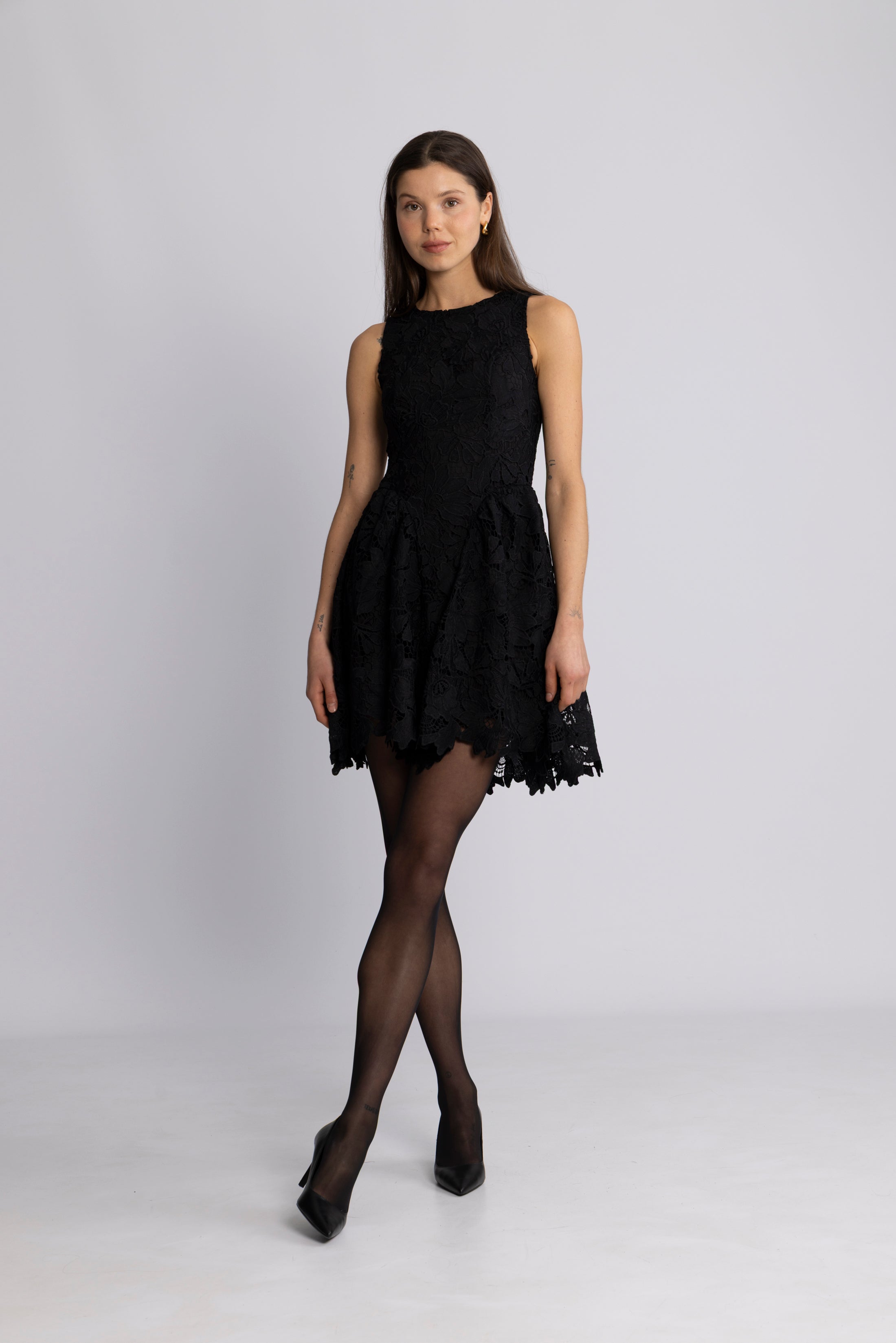 Milly Lace Mini Dress - Black