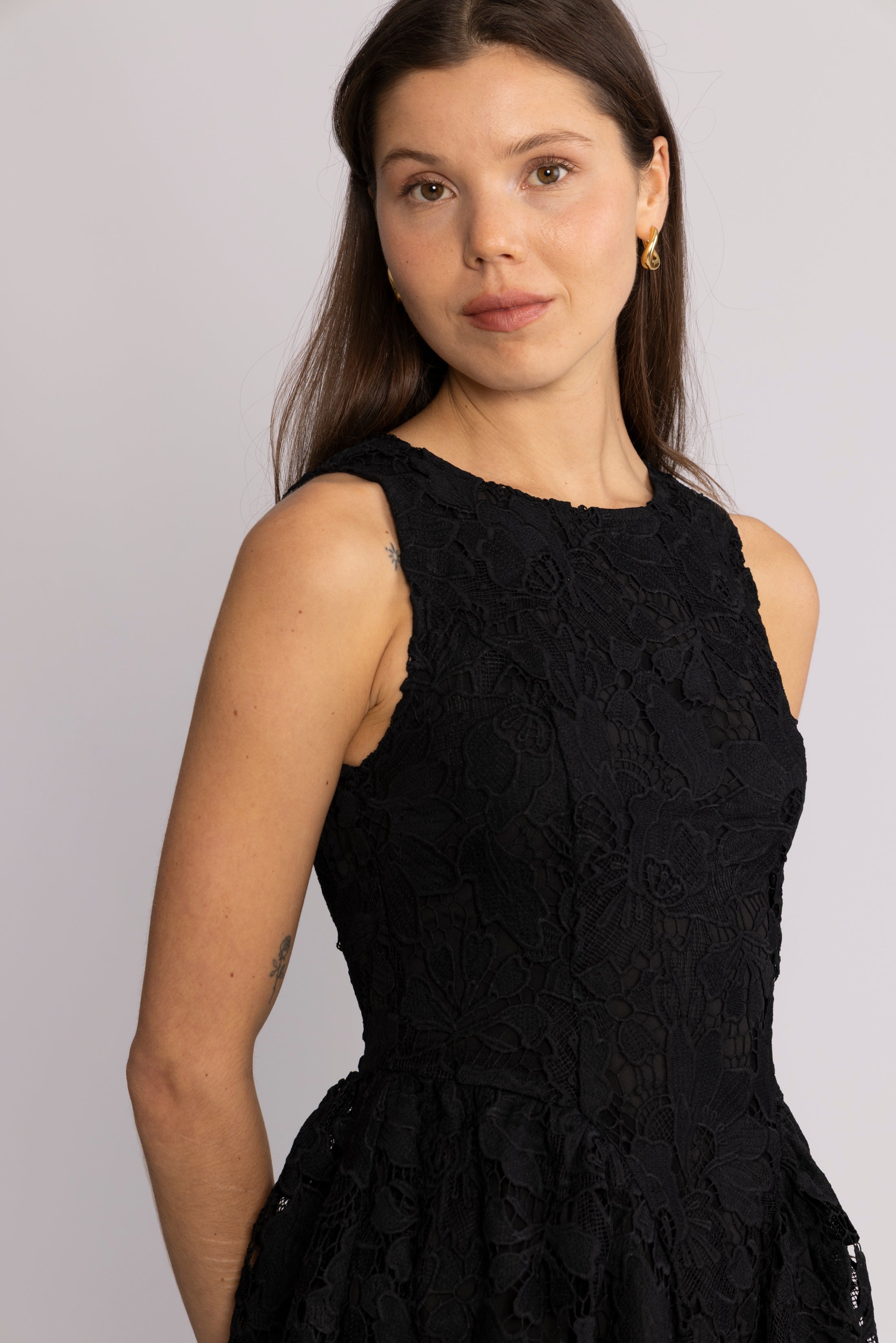 Milly Lace Mini Dress - Black