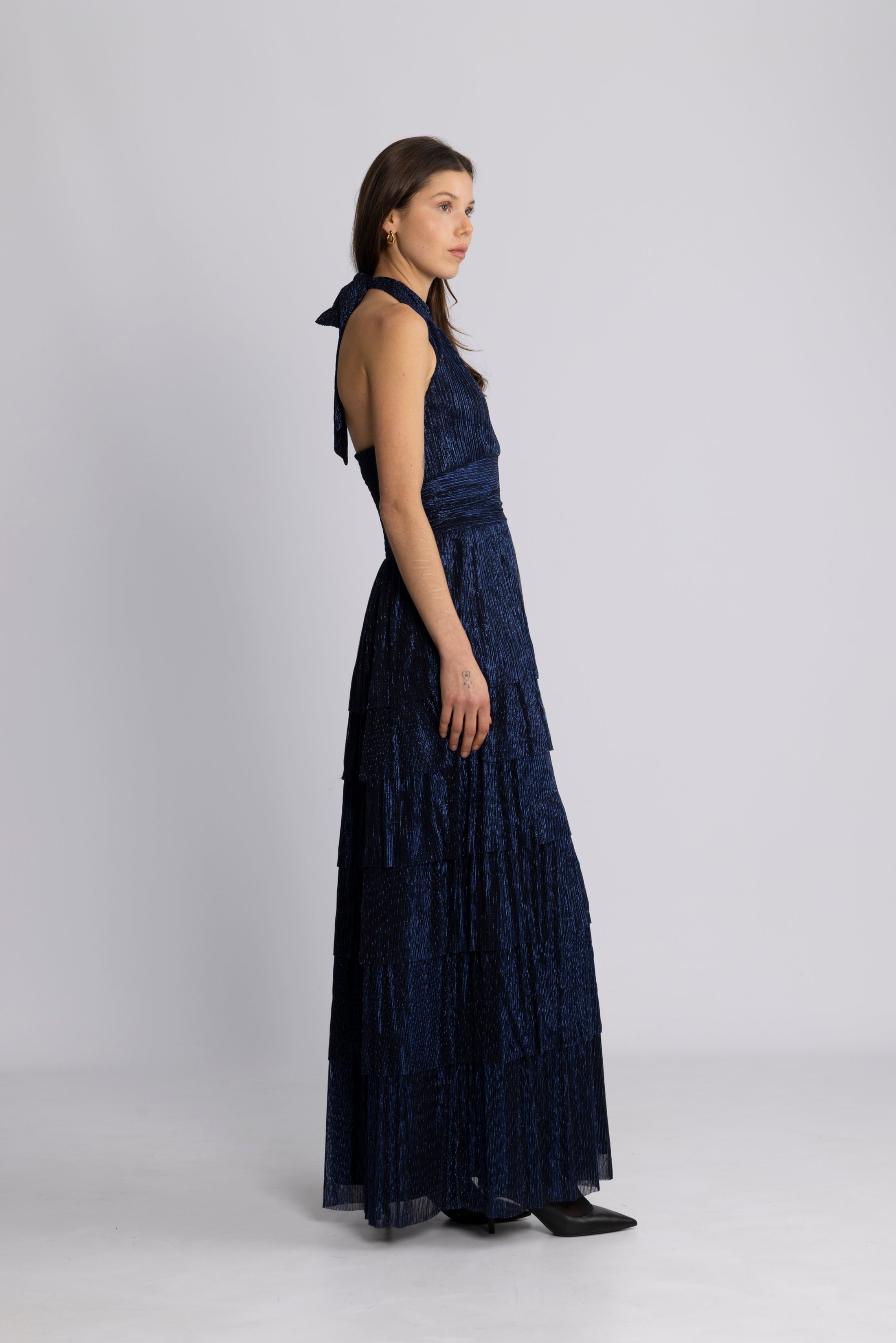 Ingalu Plisse Dress - Navy