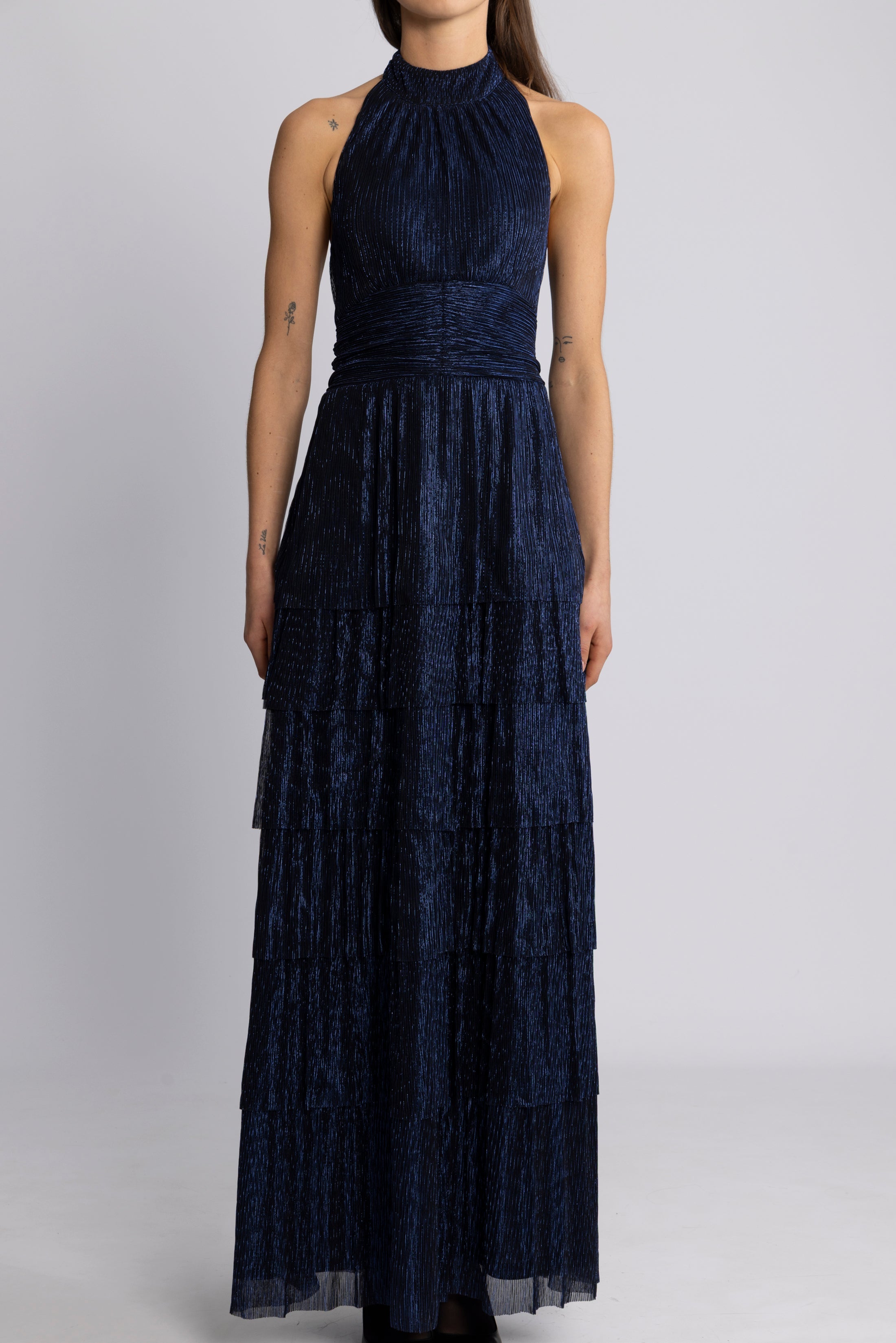 Ingalu Plisse Dress - Navy