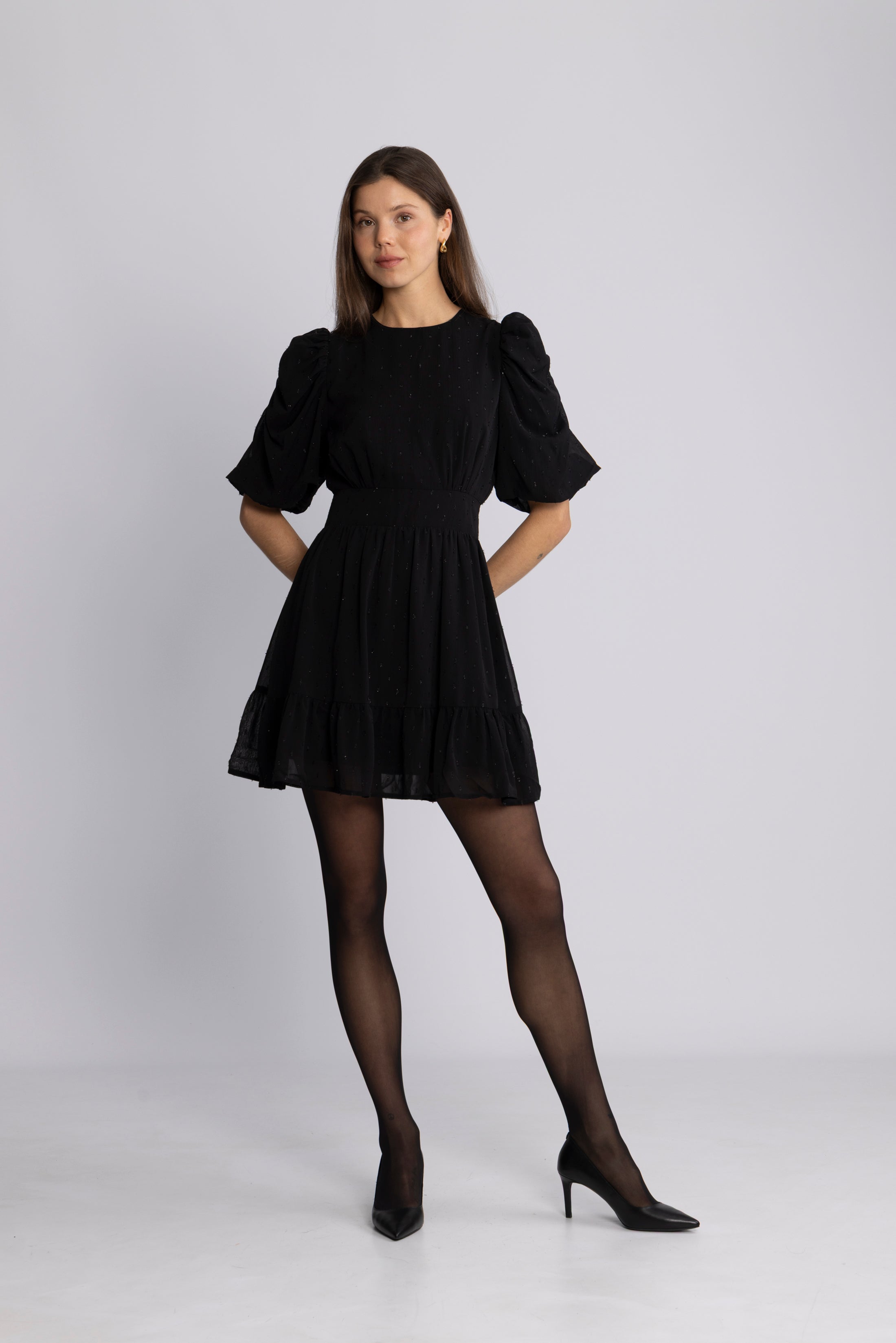 Santi Mini Dress - Black Silver