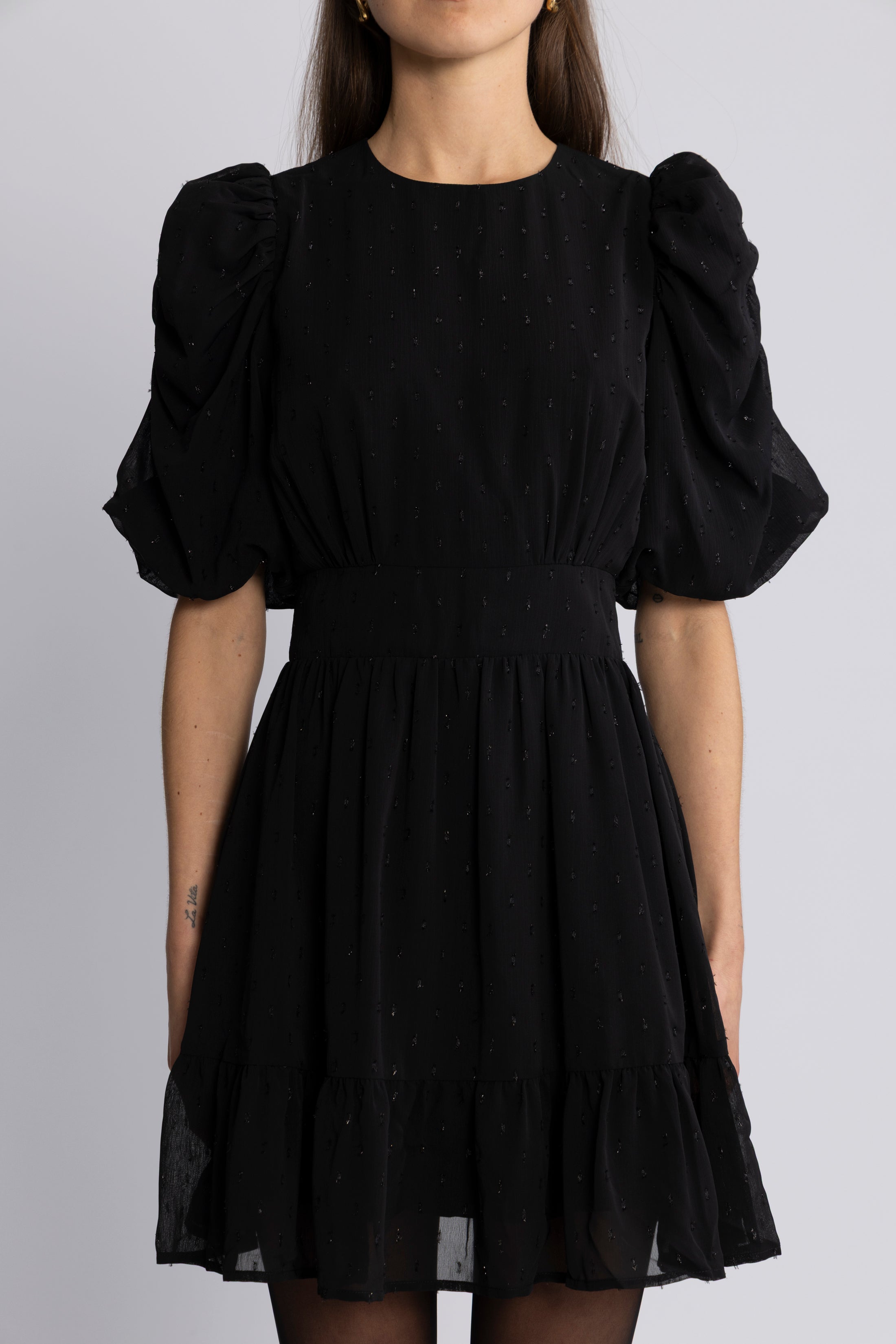 Santi Mini Dress - Black Silver