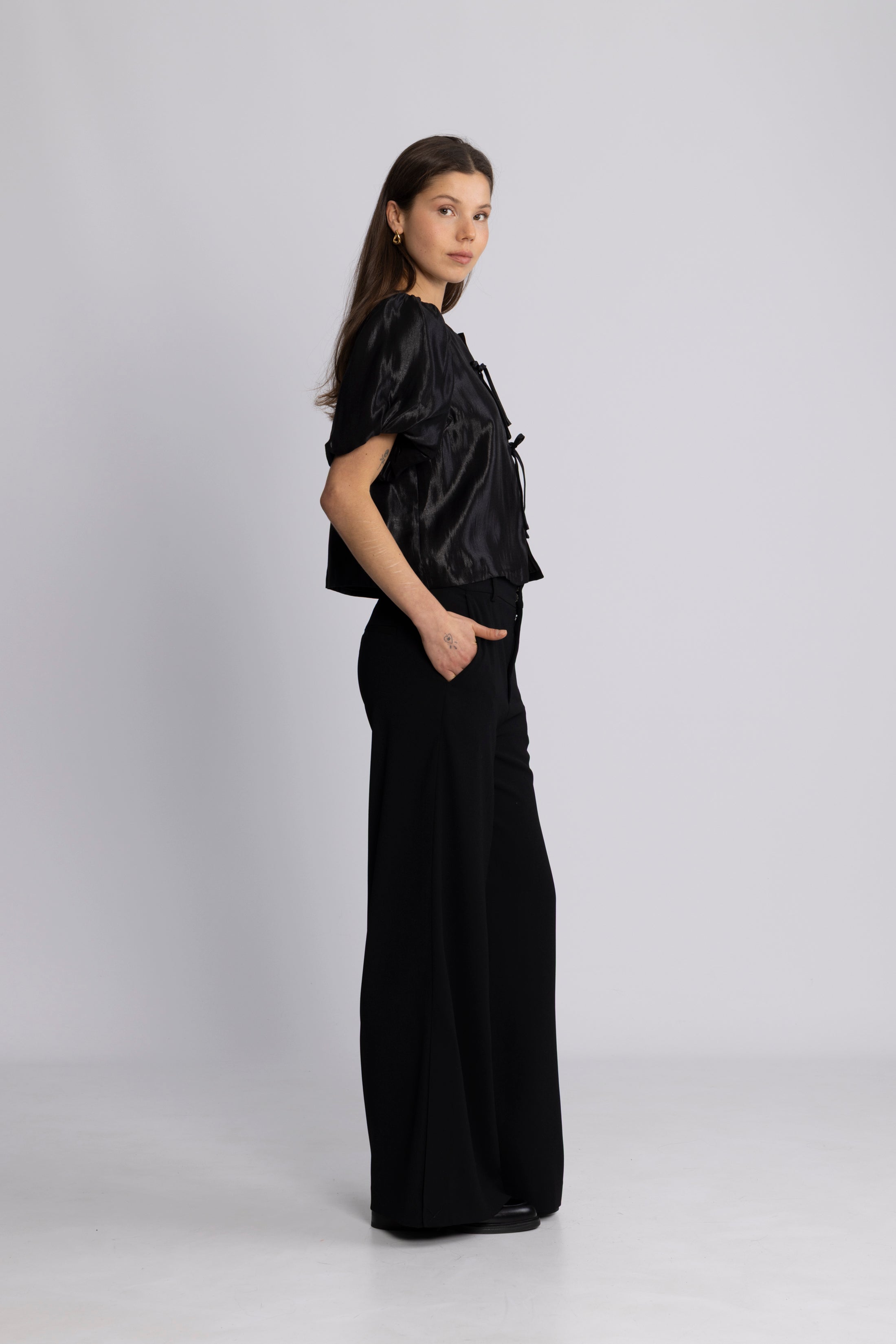 Rosie Organza Blouse - Black