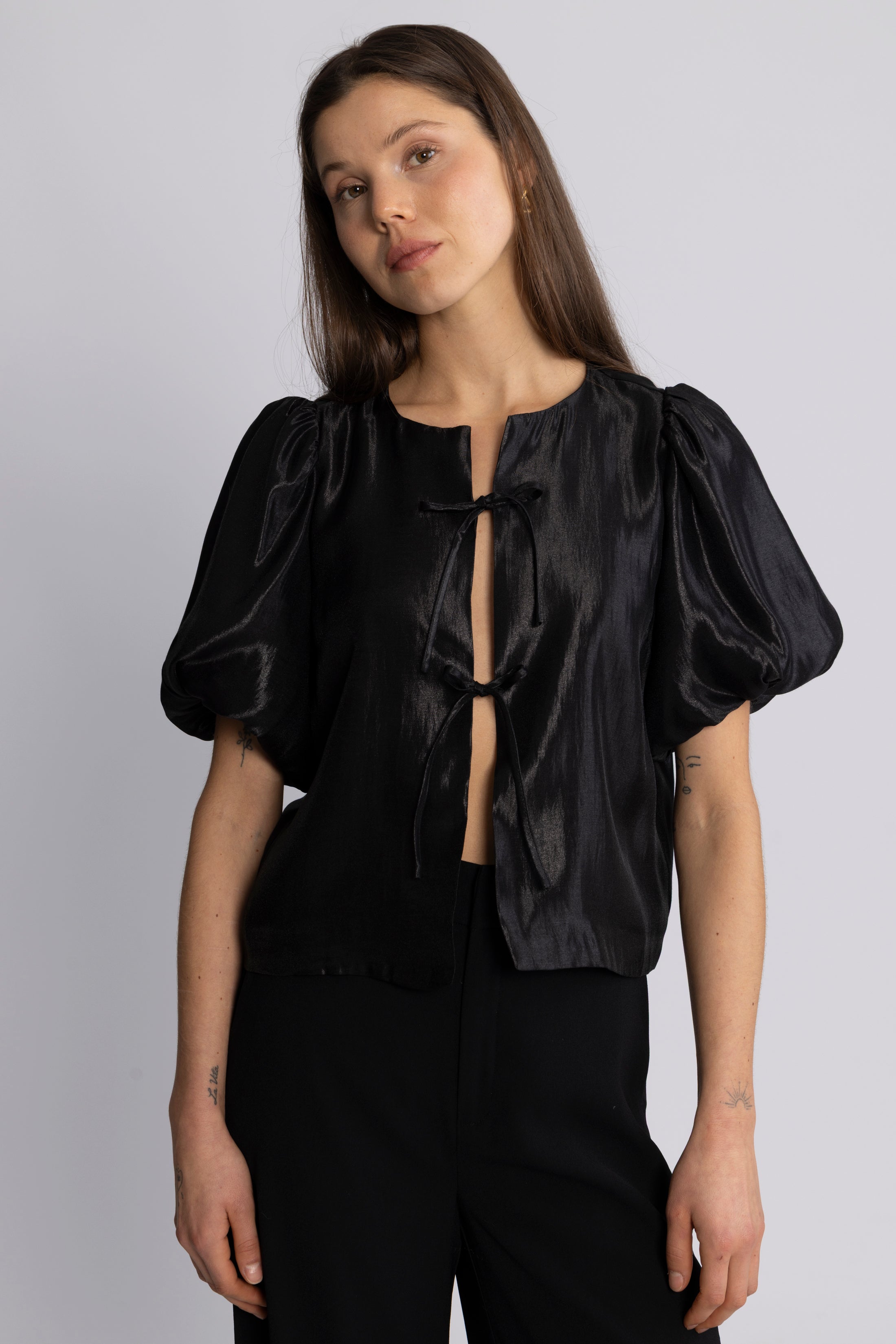 Rosie Organza Blouse - Black