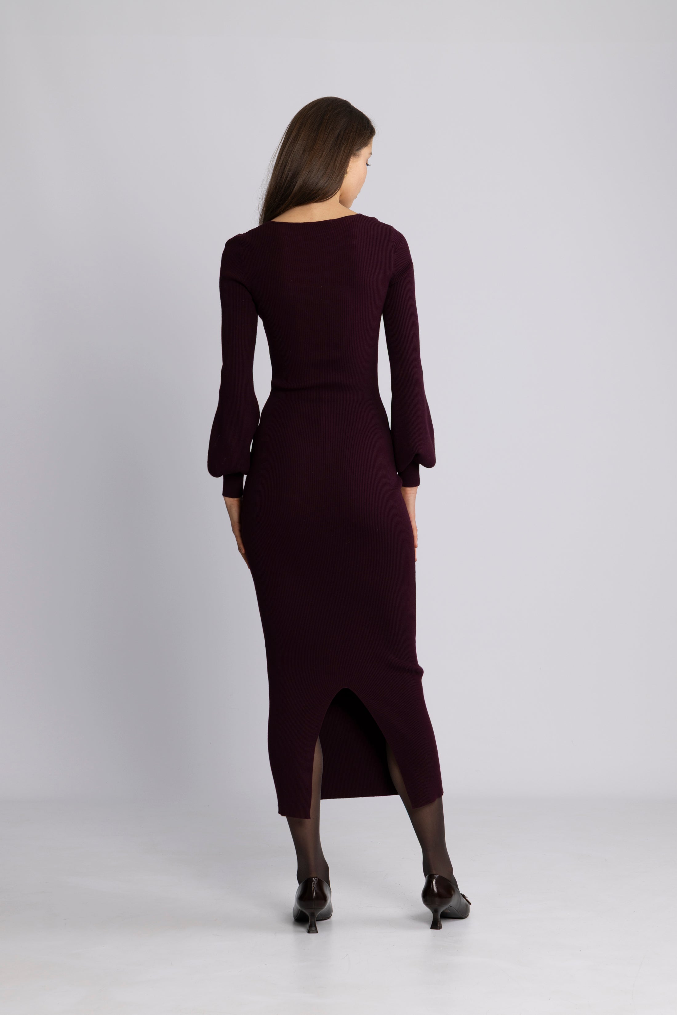 Janet Knit Dress - Burgundy
