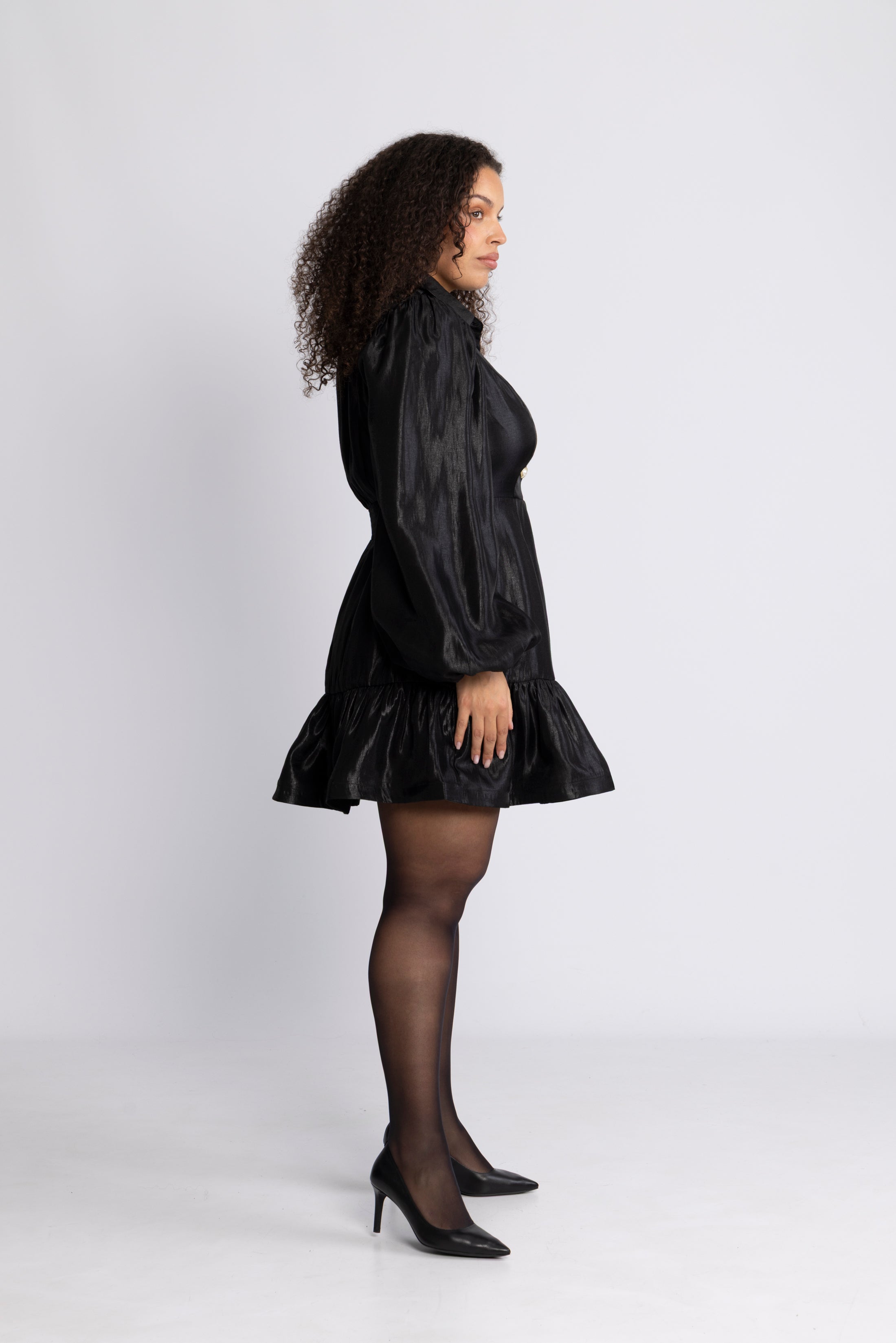 Mandy Organza Mini Dress - Black