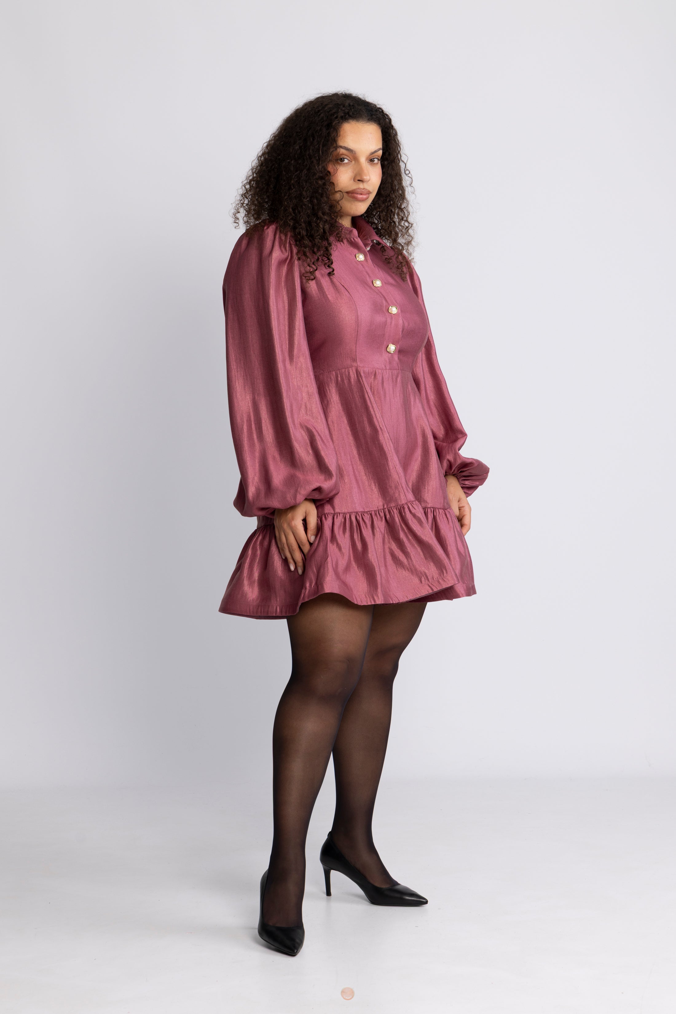 Mandy Organza Mini Dress - Pink Rose