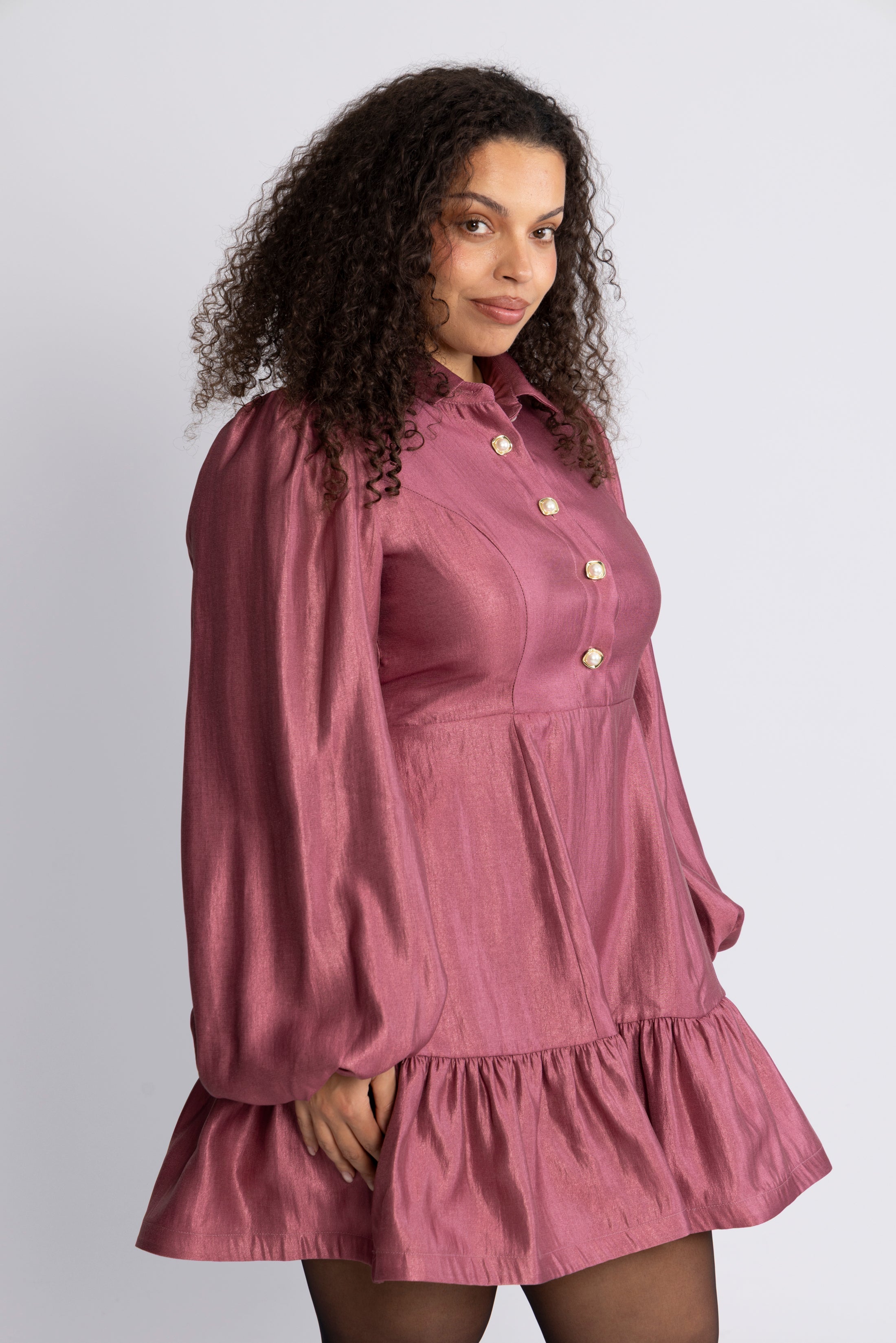 Mandy Organza Mini Dress - Pink Rose