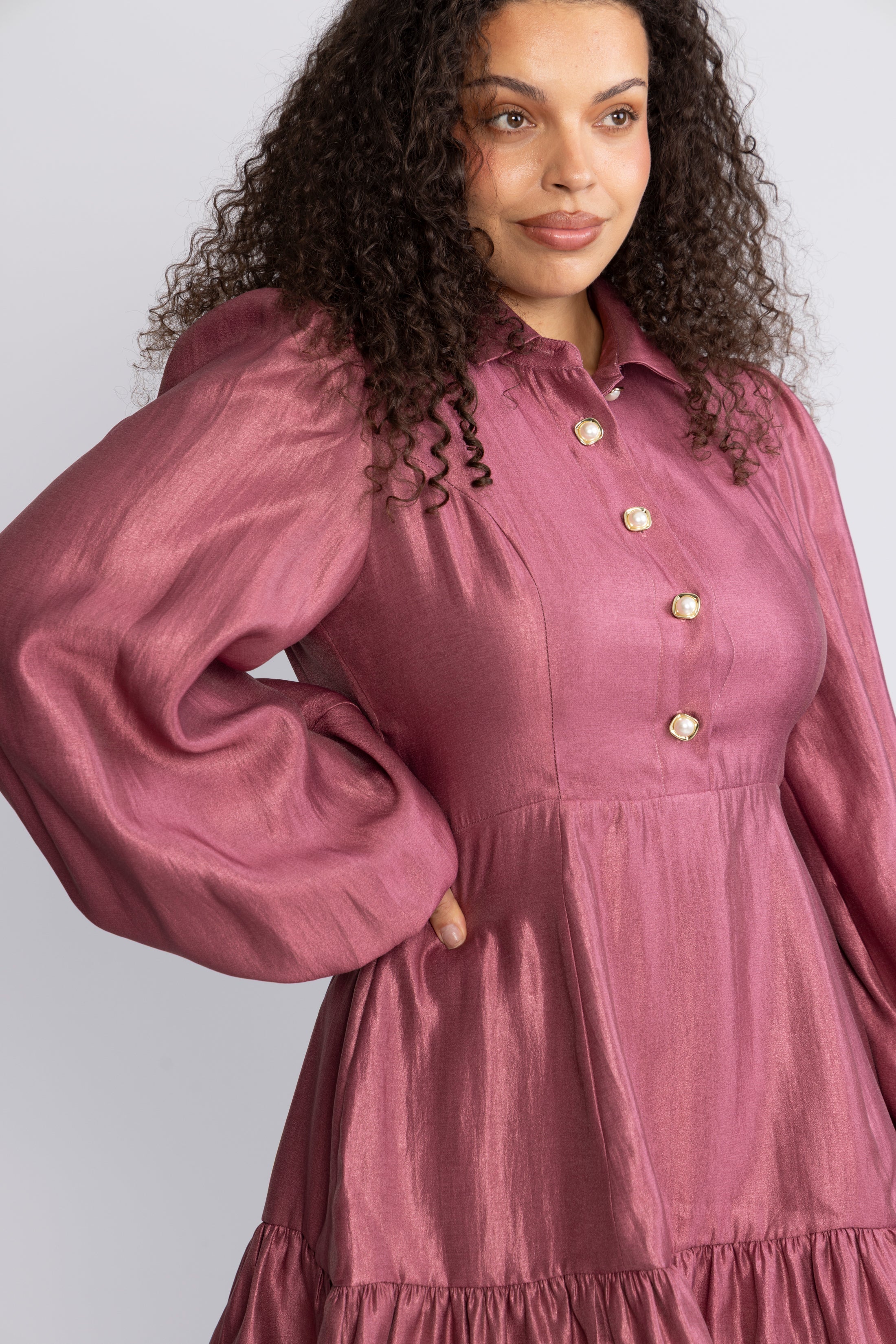 Mandy Organza Mini Dress - Pink Rose